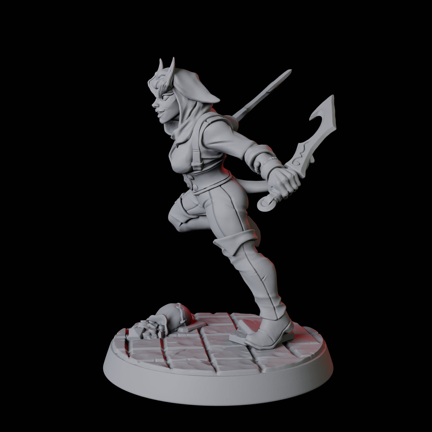 Tiefling Rogue D Miniature for Dungeons and Dragons, Pathfinder or other TTRPGs