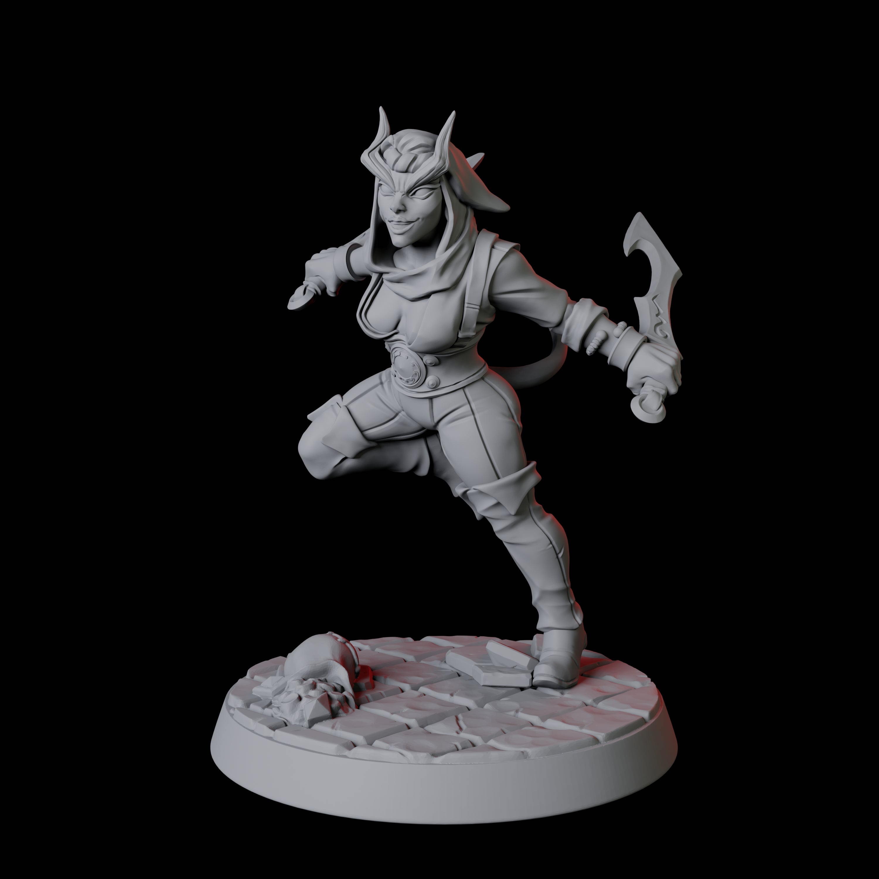 Tiefling Rogue D Miniature for Dungeons and Dragons, Pathfinder or other TTRPGs