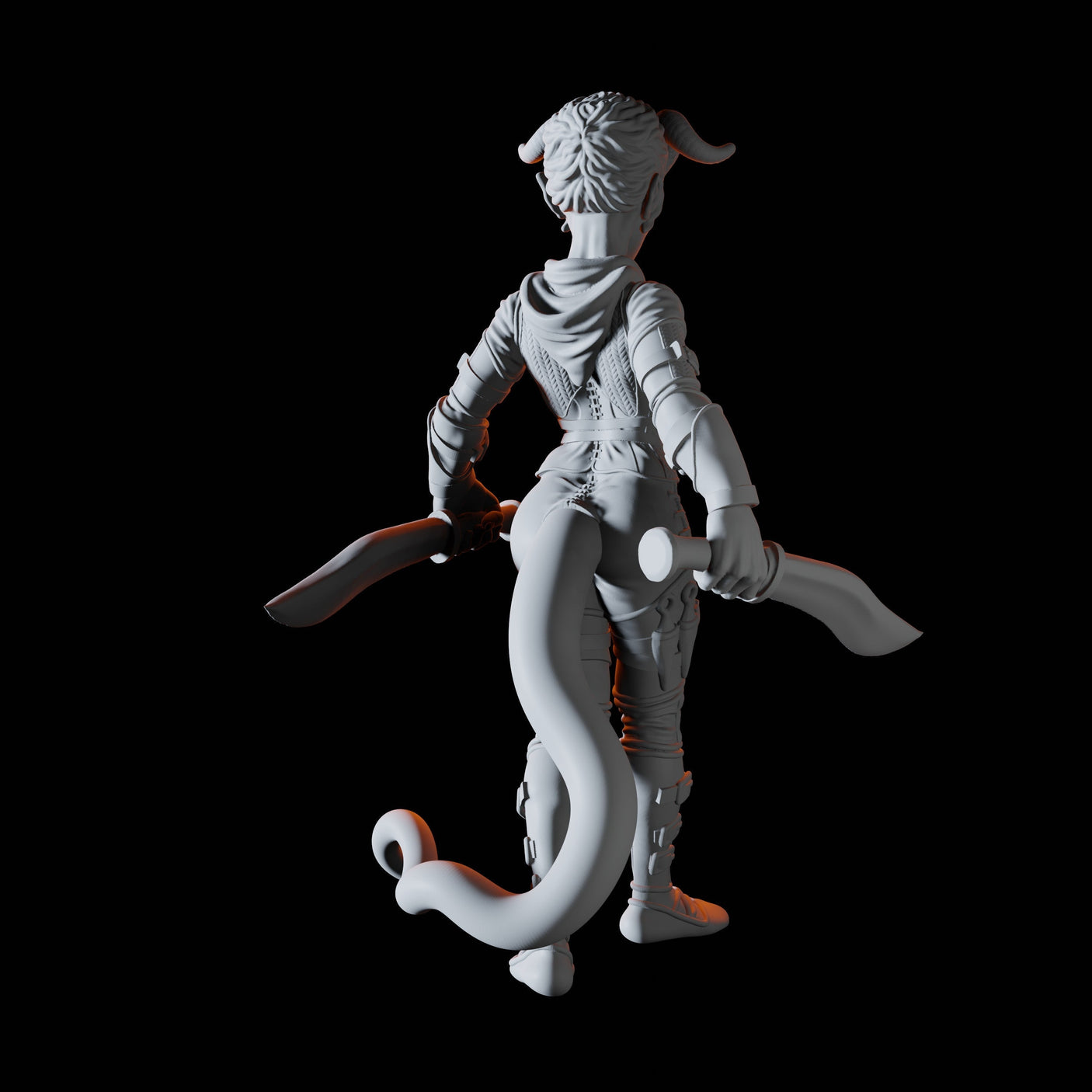 Tiefling Rogue Miniature for Dungeons and Dragons, Pathfinder or other TTRPGs