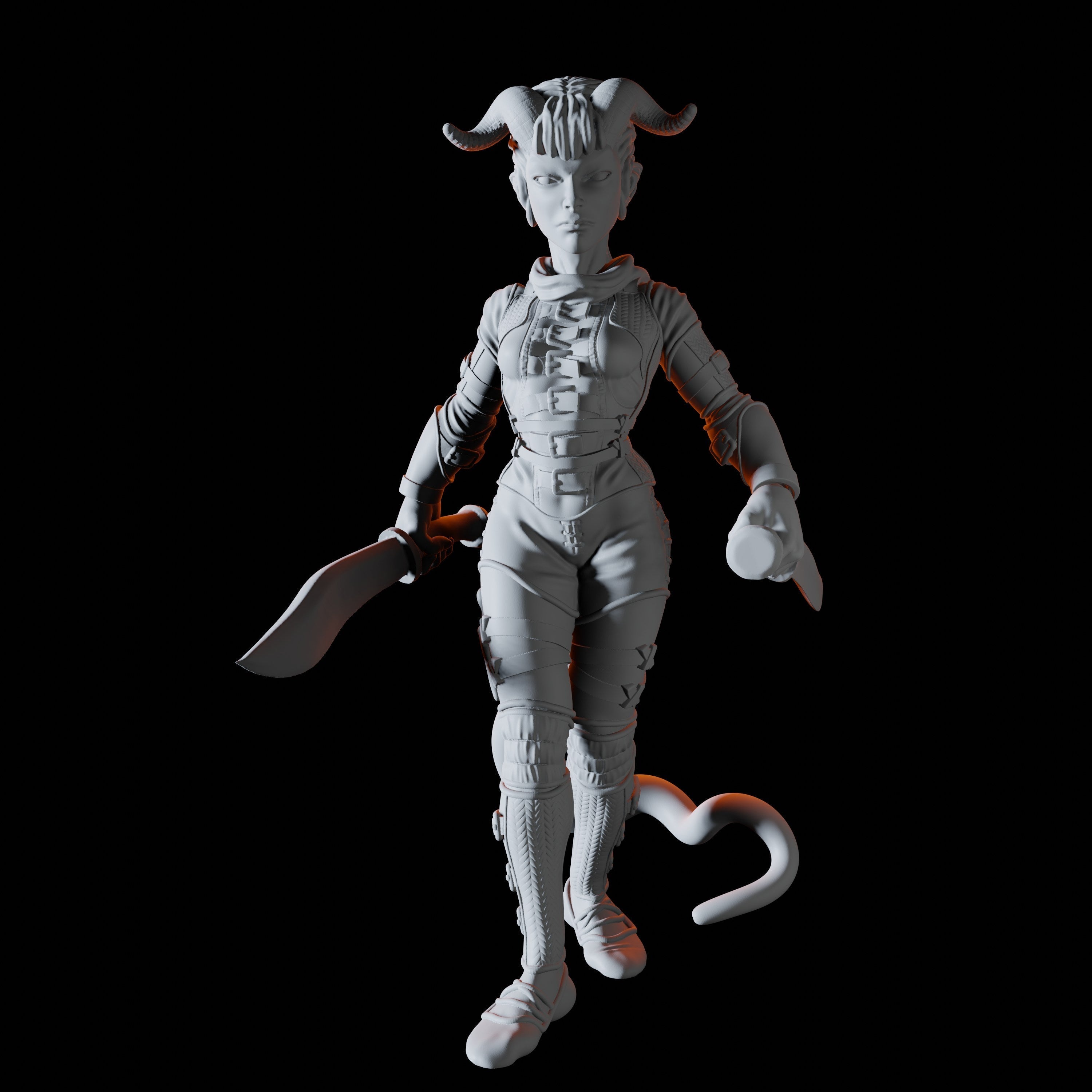 Tiefling Rogue Miniature for Dungeons and Dragons, Pathfinder or other TTRPGs