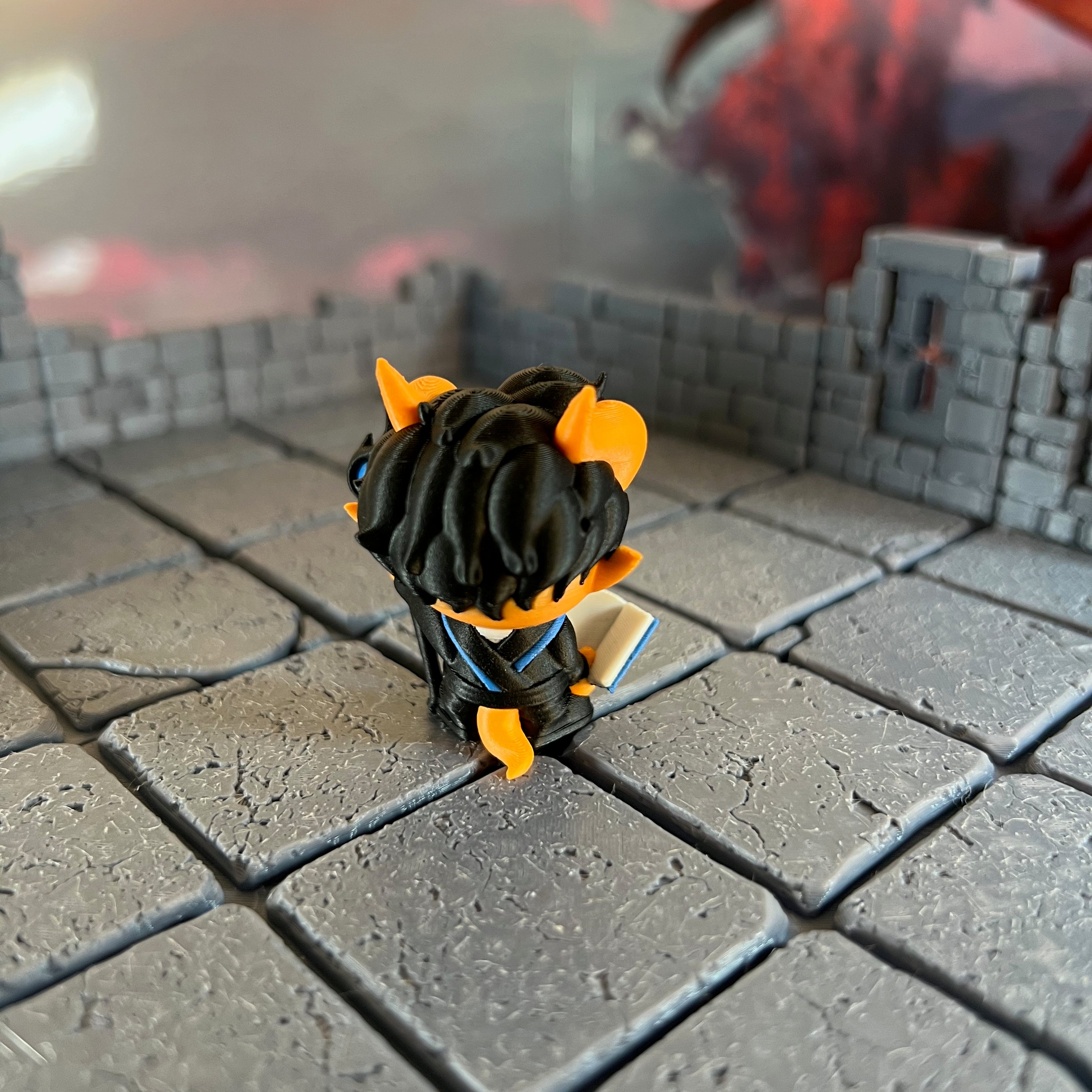 Tiefling Warlock Apprentice Wizard Sorcerer Multicolour Table Ready Miniature Miniature for Dungeons and Dragons, Pathfinder or other TTRPGs