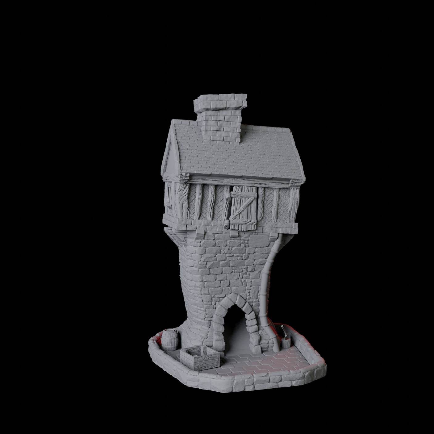 Tiled Cottage Dice Tower Miniature for Dungeons and Dragons, Pathfinder or other TTRPGs