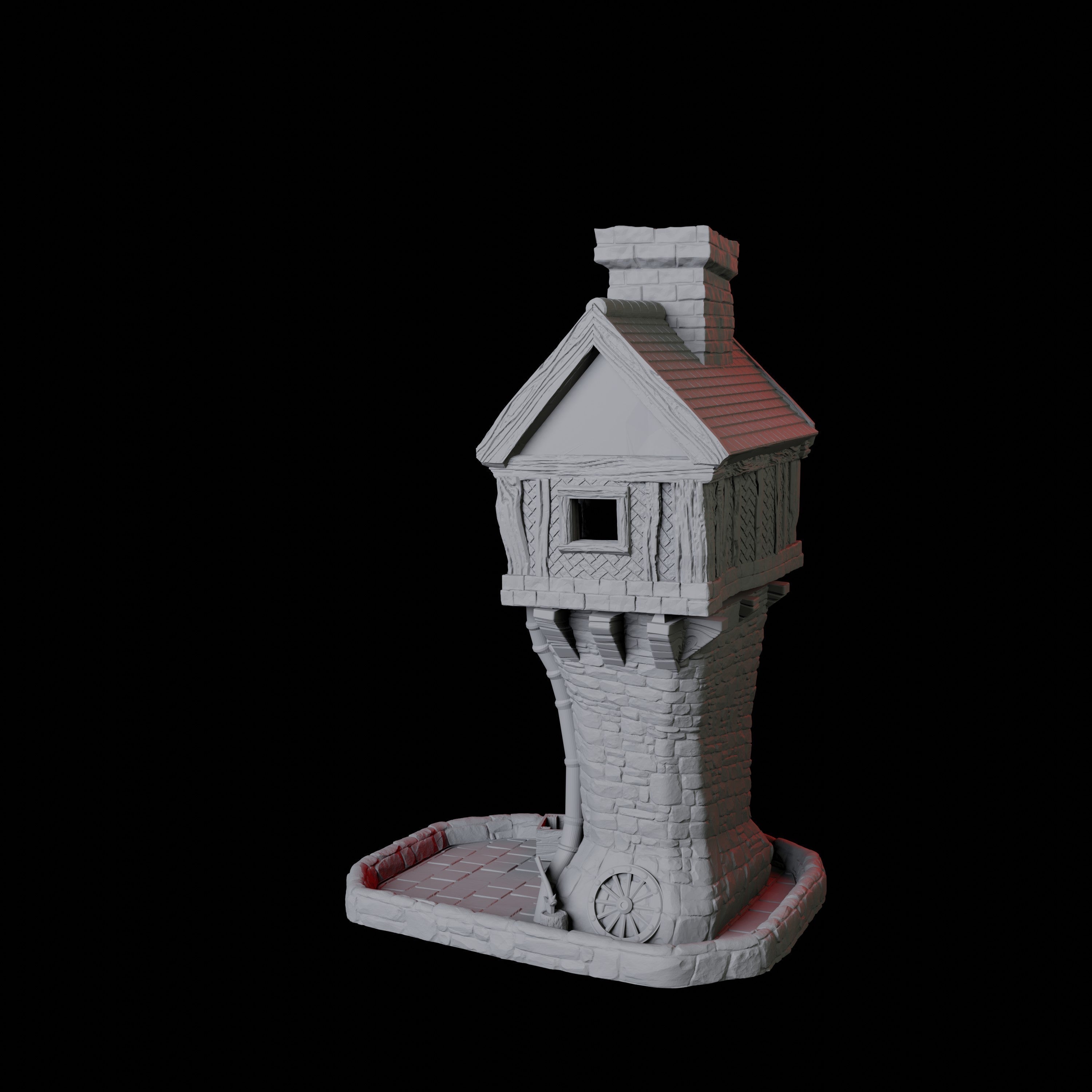 Tiled Cottage Dice Tower Miniature for Dungeons and Dragons