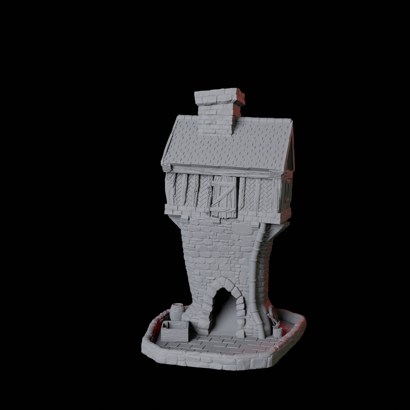 Tiled Cottage Dice Tower Miniature for Dungeons and Dragons, Pathfinder or other TTRPGs