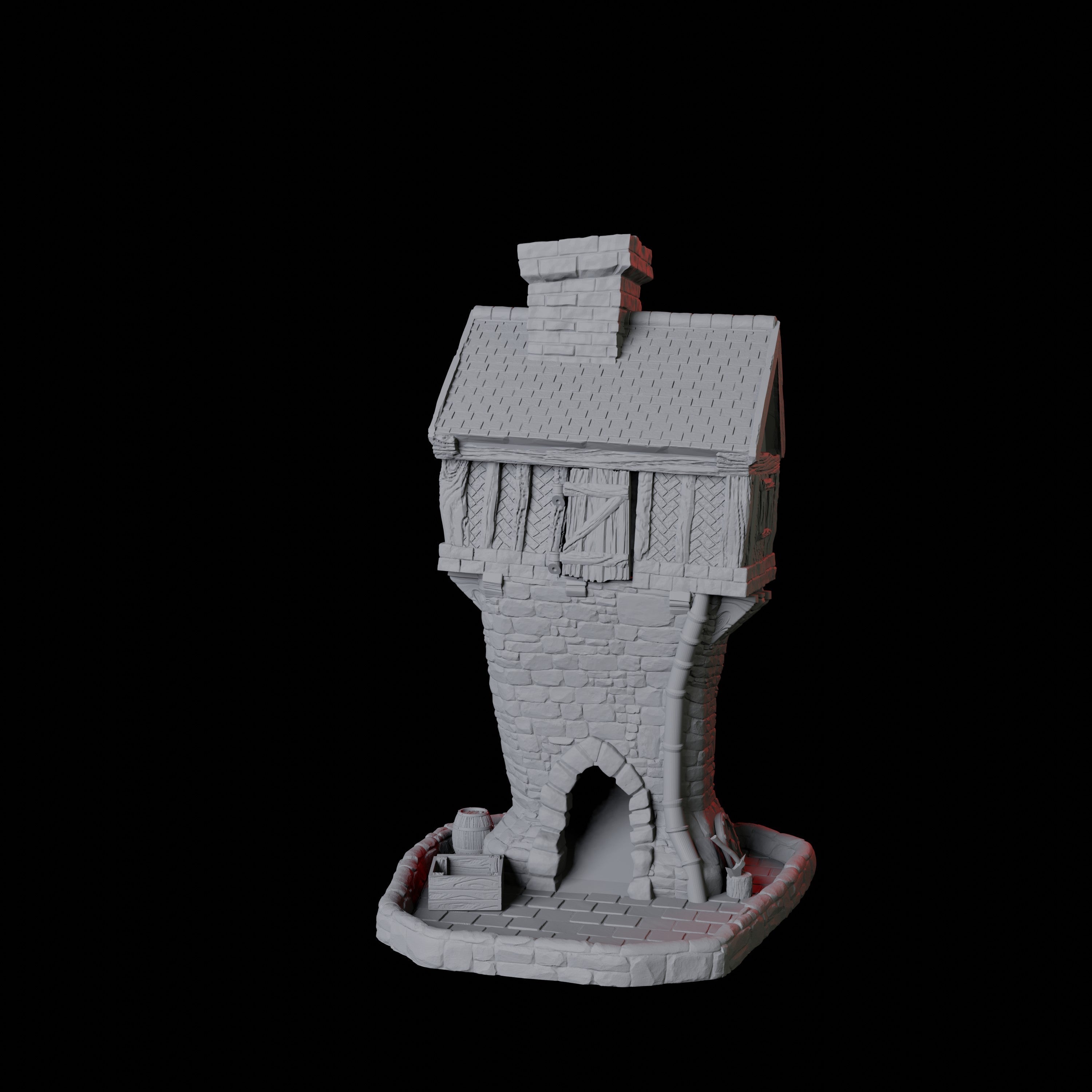 Tiled Cottage Dice Tower Miniature for Dungeons and Dragons