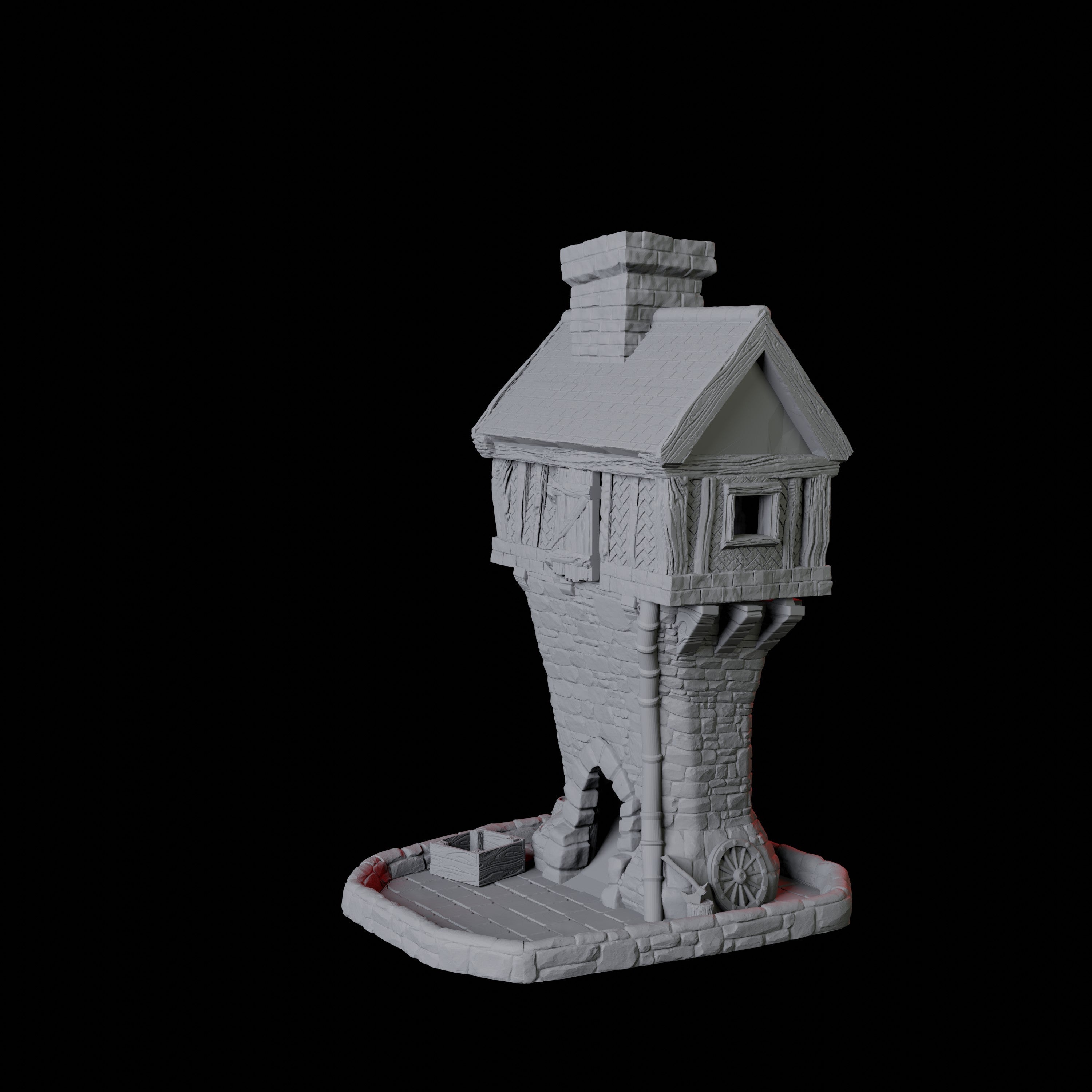 Tiled Cottage Dice Tower Miniature for Dungeons and Dragons