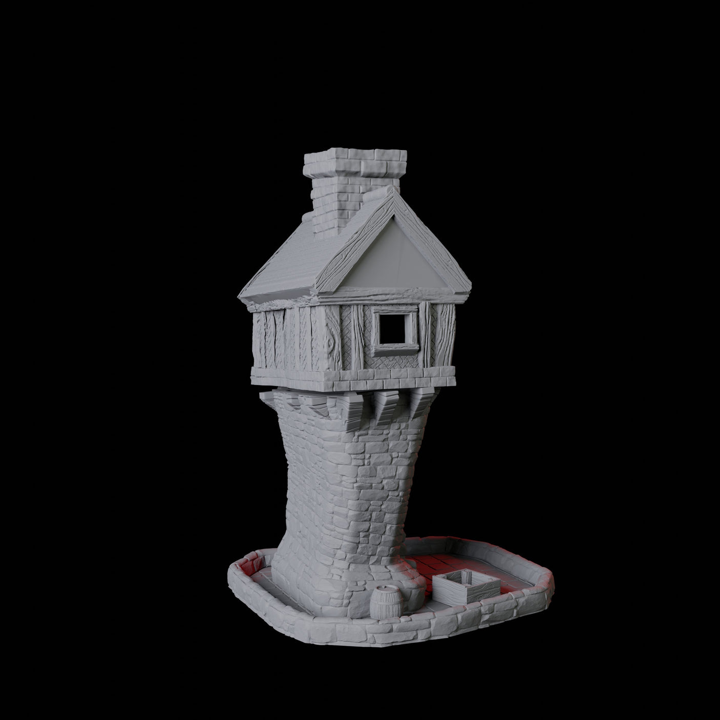Tiled Cottage Dice Tower Miniature for Dungeons and Dragons, Pathfinder or other TTRPGs