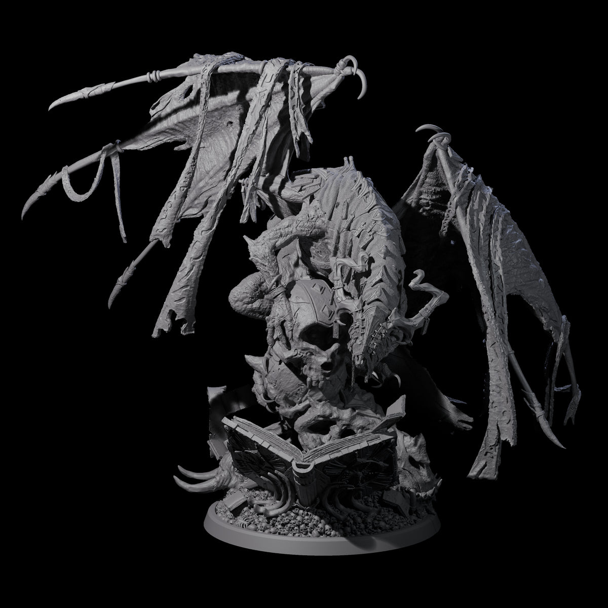Tome Dragon - Horder of Knowledge Miniature for Dungeons and Dragons, Pathfinder or other TTRPGs