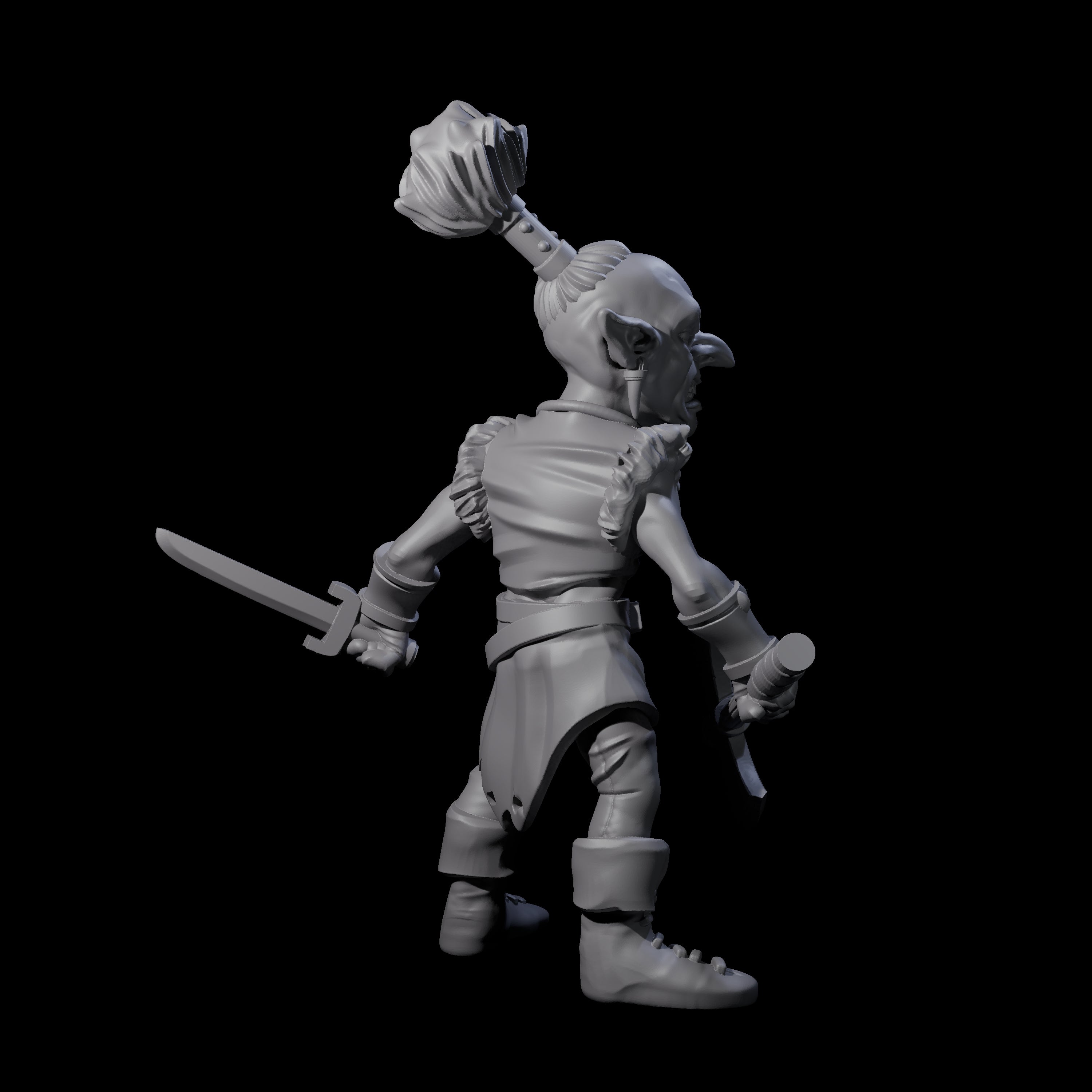 Tooled Up Goblin Barbarian Miniature for Dungeons and Dragons, Pathfinder or other TTRPGs