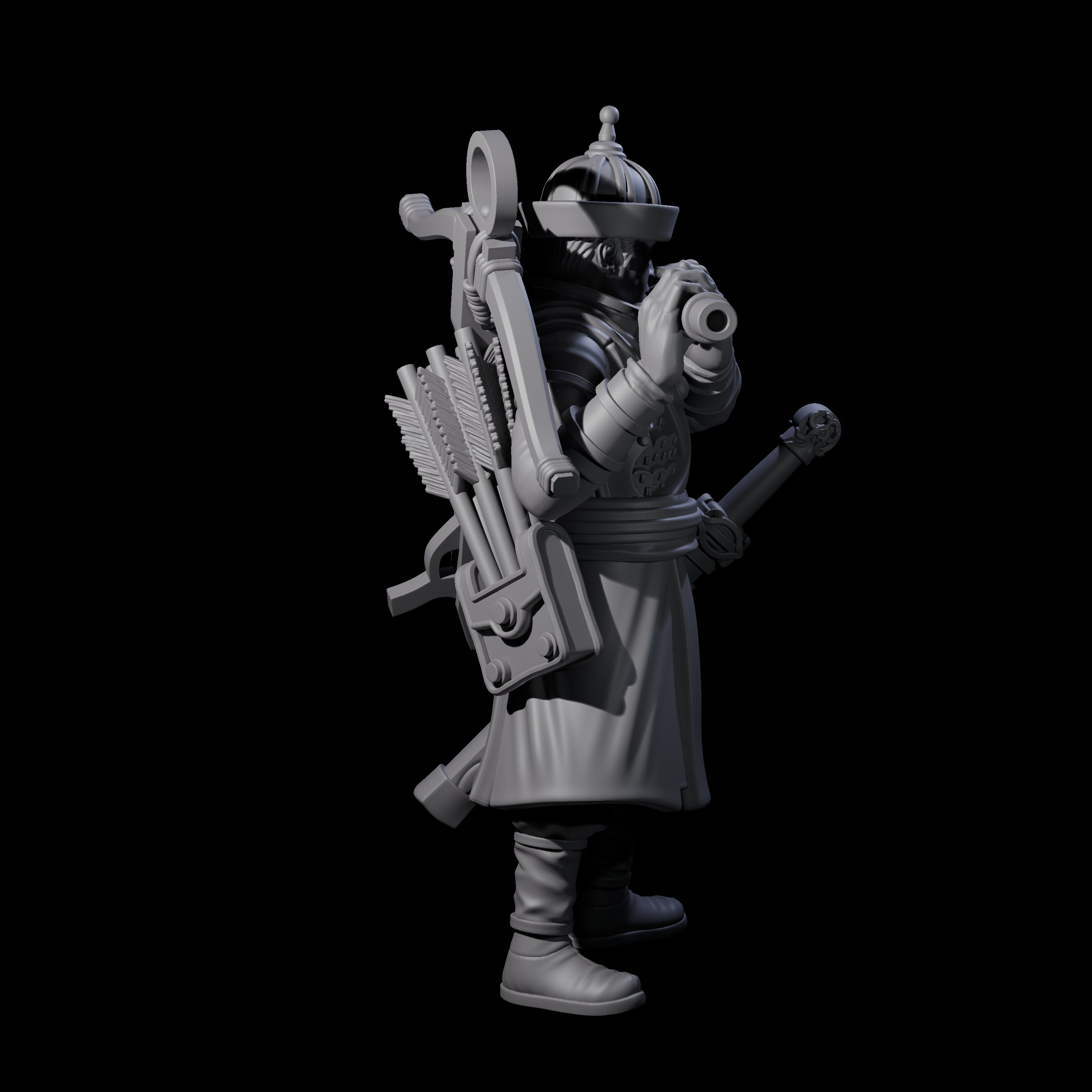 Tooting Human Crossbow Warrior Miniature for Dungeons and Dragons, Pathfinder or other TTRPGs