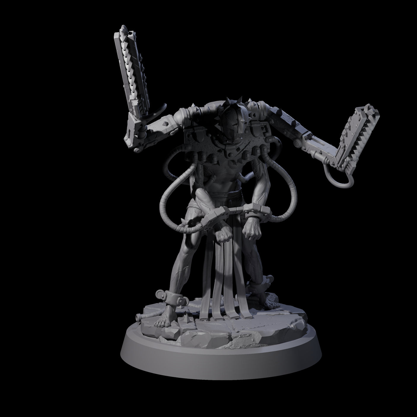 Tormented Cyborg Penitent D Miniature for Dungeons and Dragons, Pathfinder or other TTRPGs