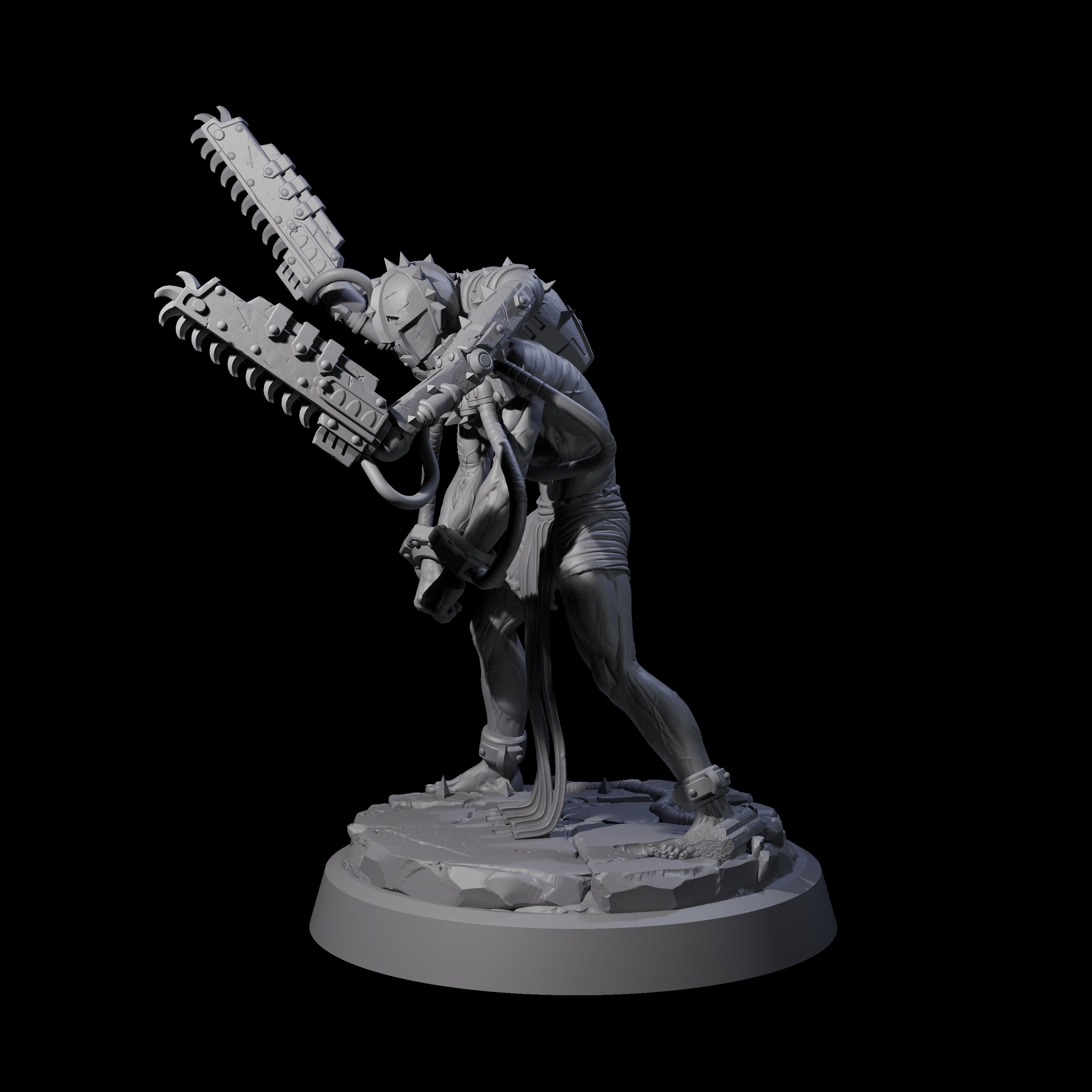 Tormented Cyborg Penitent D Miniature for Dungeons and Dragons, Pathfinder or other TTRPGs