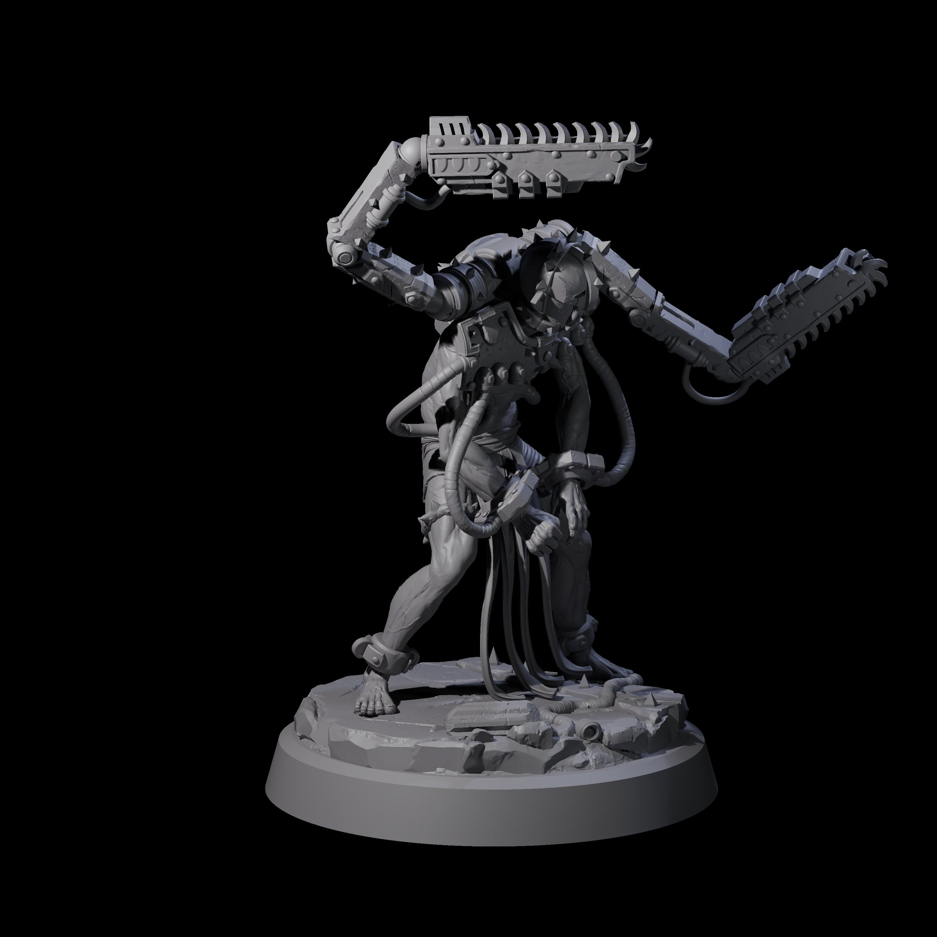 Tormented Cyborg Penitents Miniature for Dungeons and Dragons, Pathfinder or other TTRPGs