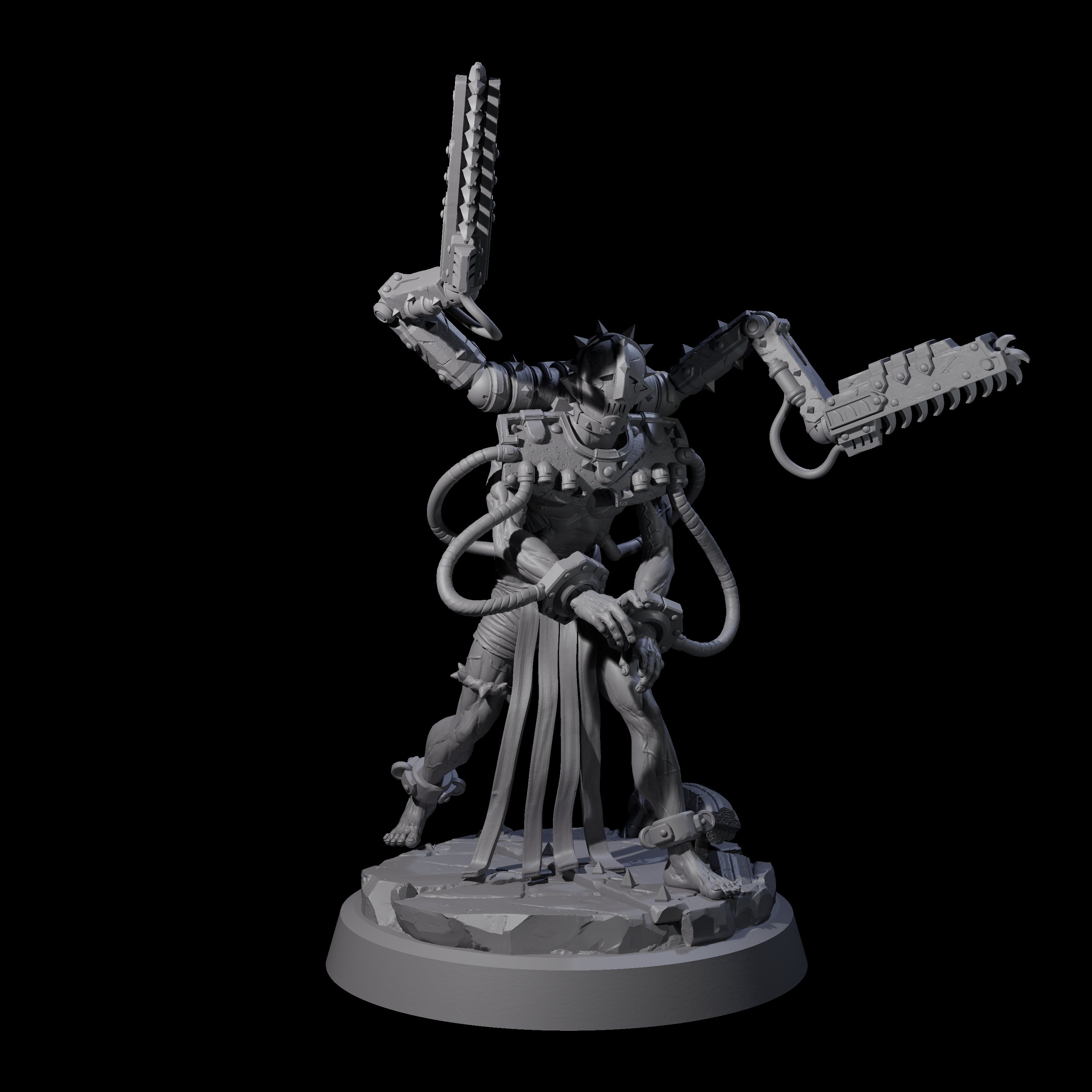 Tormented Cyborg Penitents Miniature for Dungeons and Dragons, Pathfinder or other TTRPGs