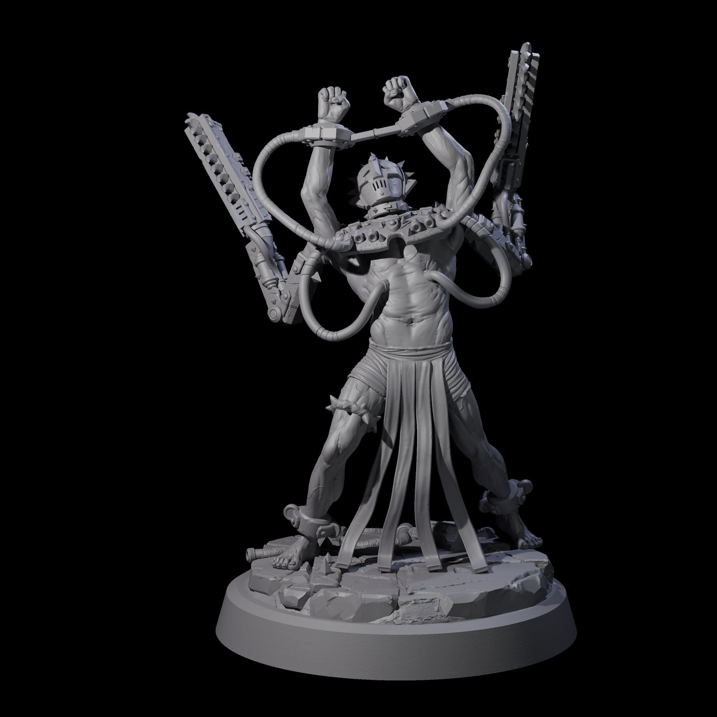Tormented Cyborg Penitents Miniature for Dungeons and Dragons, Pathfinder or other TTRPGs