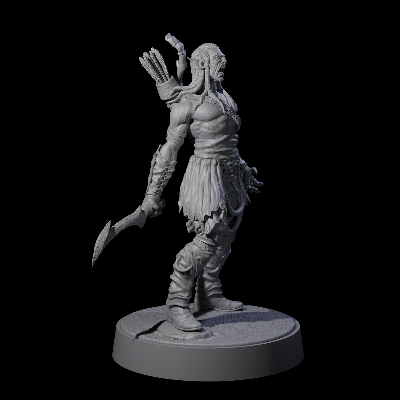 Tormented Eyeless Drow C Miniature for Dungeons and Dragons, Pathfinder or other TTRPGs