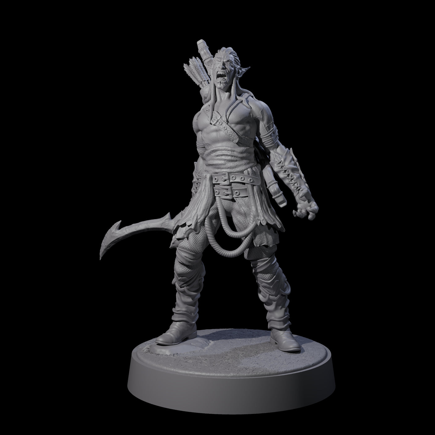 Tormented Eyeless Drow C Miniature for Dungeons and Dragons, Pathfinder or other TTRPGs