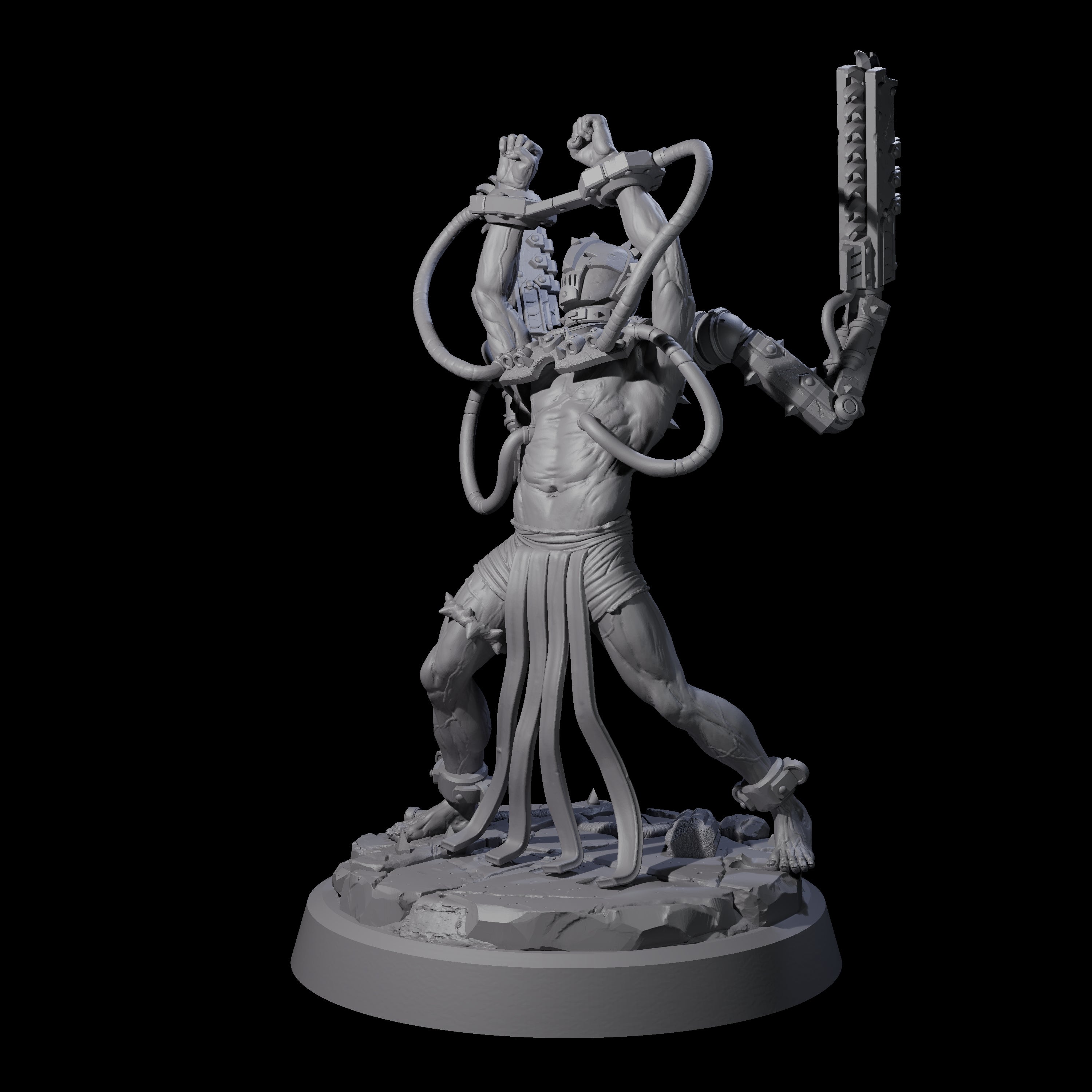 Tormented Cyborg Penitent C Miniature for Dungeons and Dragons, Pathfinder or other TTRPGs