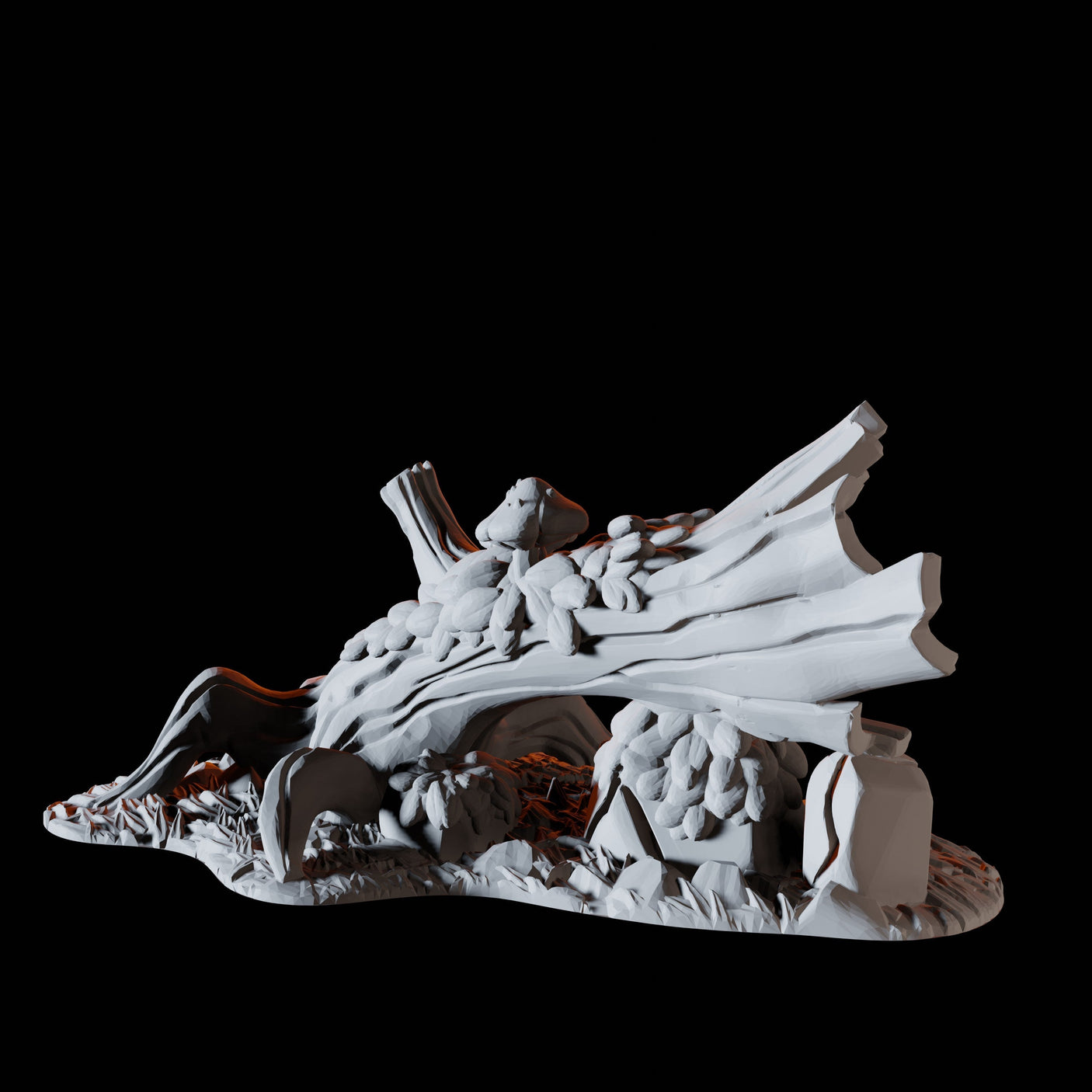 Torn Down Tree Miniature for Dungeons and Dragons, Pathfinder or other TTRPGs