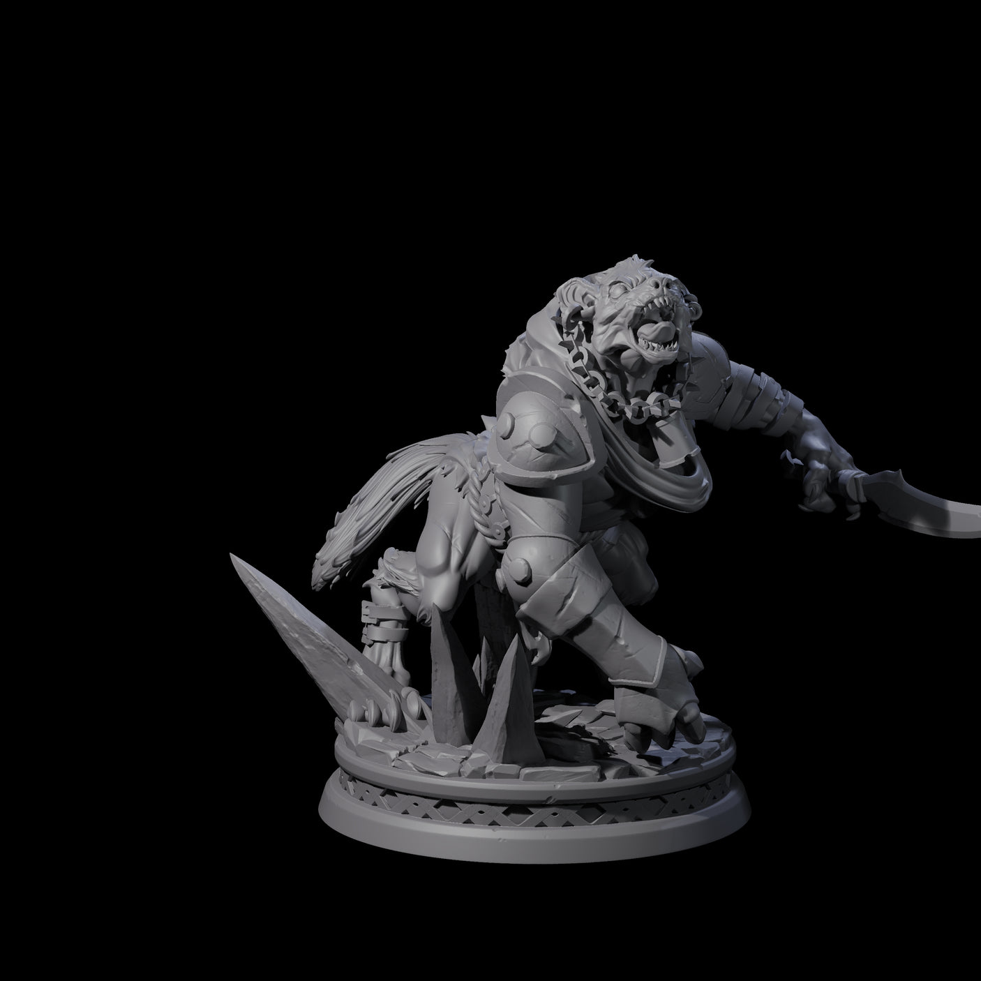 Tortured Gnoll Rager Miniature for Dungeons and Dragons, Pathfinder or other TTRPGs