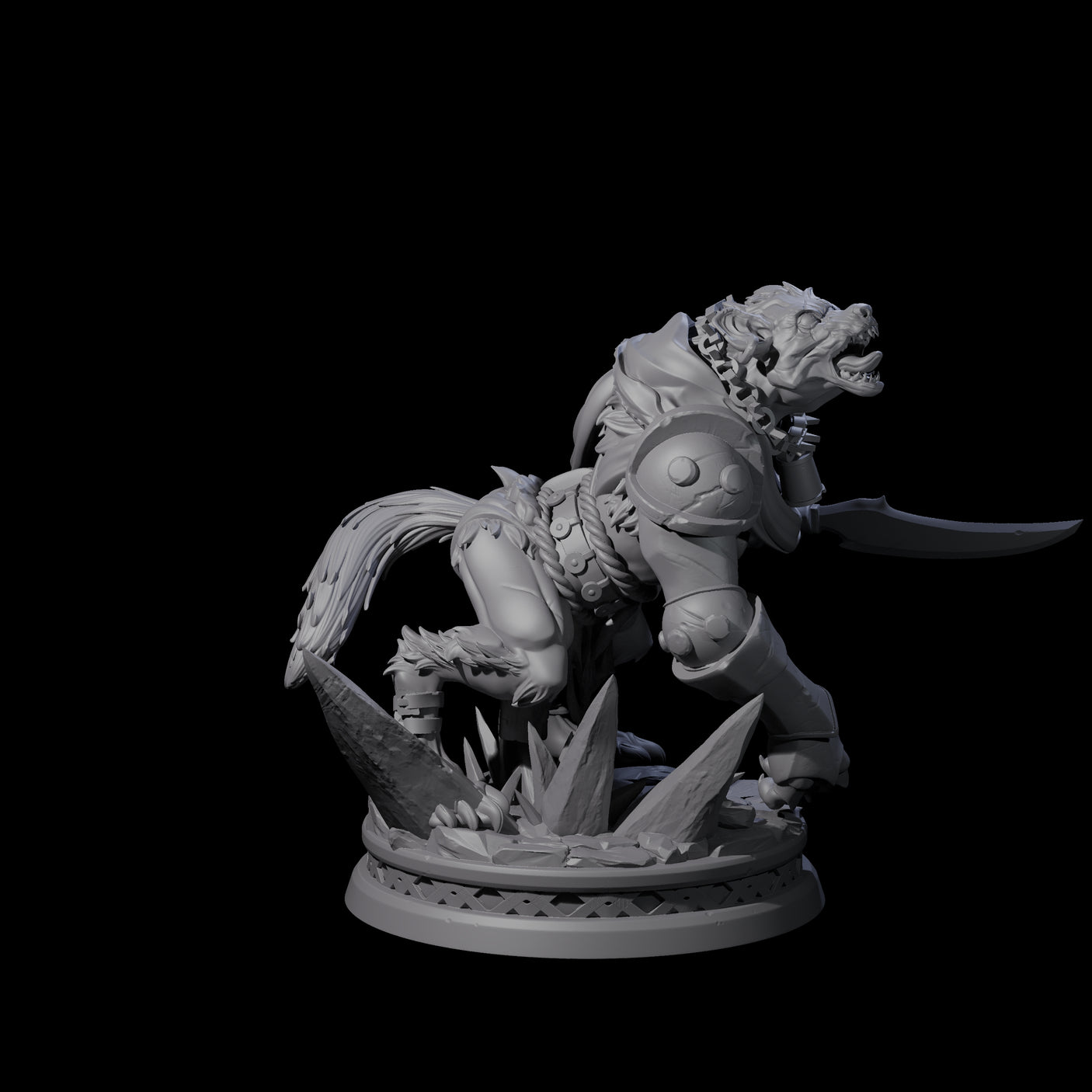 Tortured Gnoll Rager Miniature for Dungeons and Dragons, Pathfinder or other TTRPGs