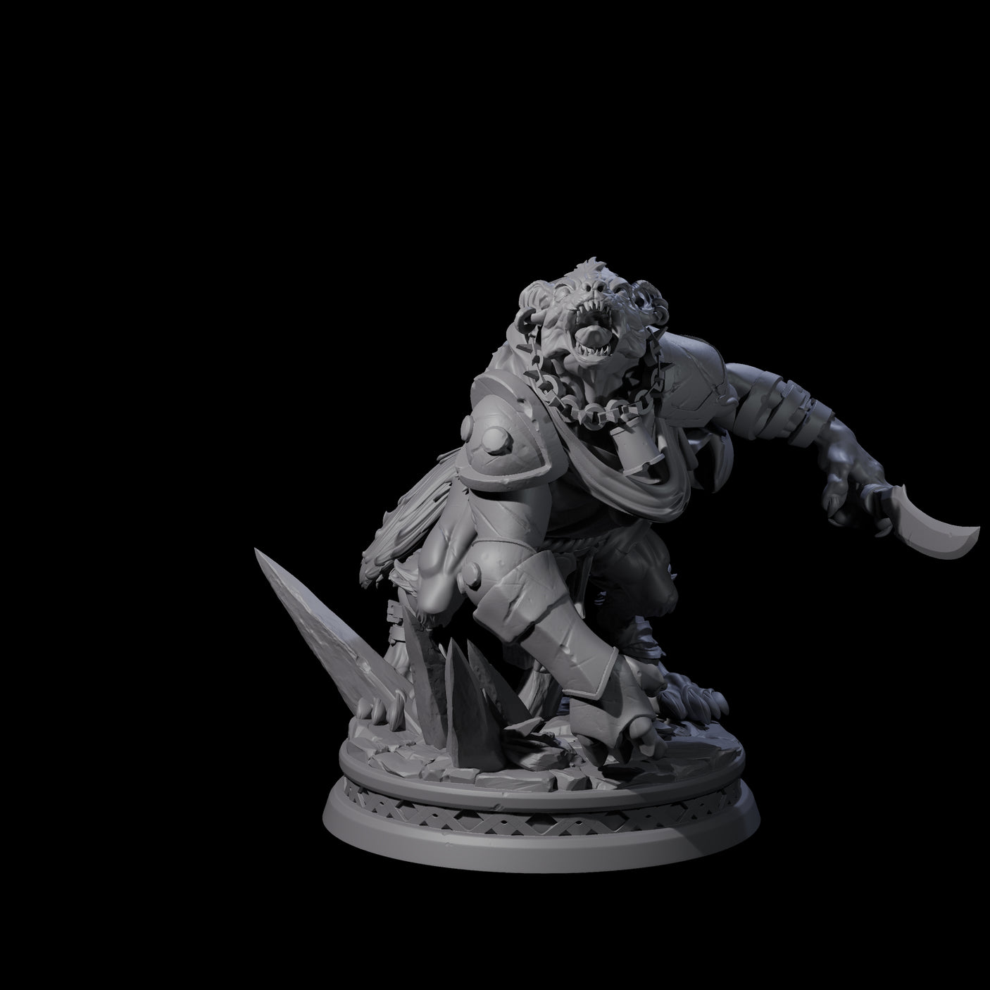Tortured Gnoll Rager Miniature for Dungeons and Dragons, Pathfinder or other TTRPGs
