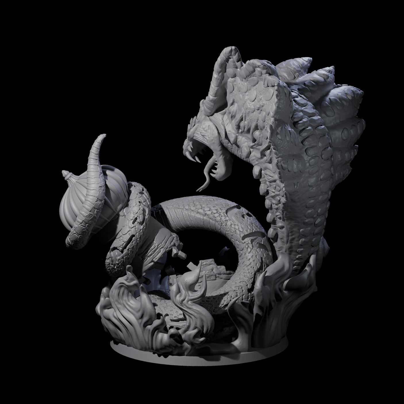 Transformed Mega Djinni Miniature for Dungeons and Dragons, Pathfinder or other TTRPGs
