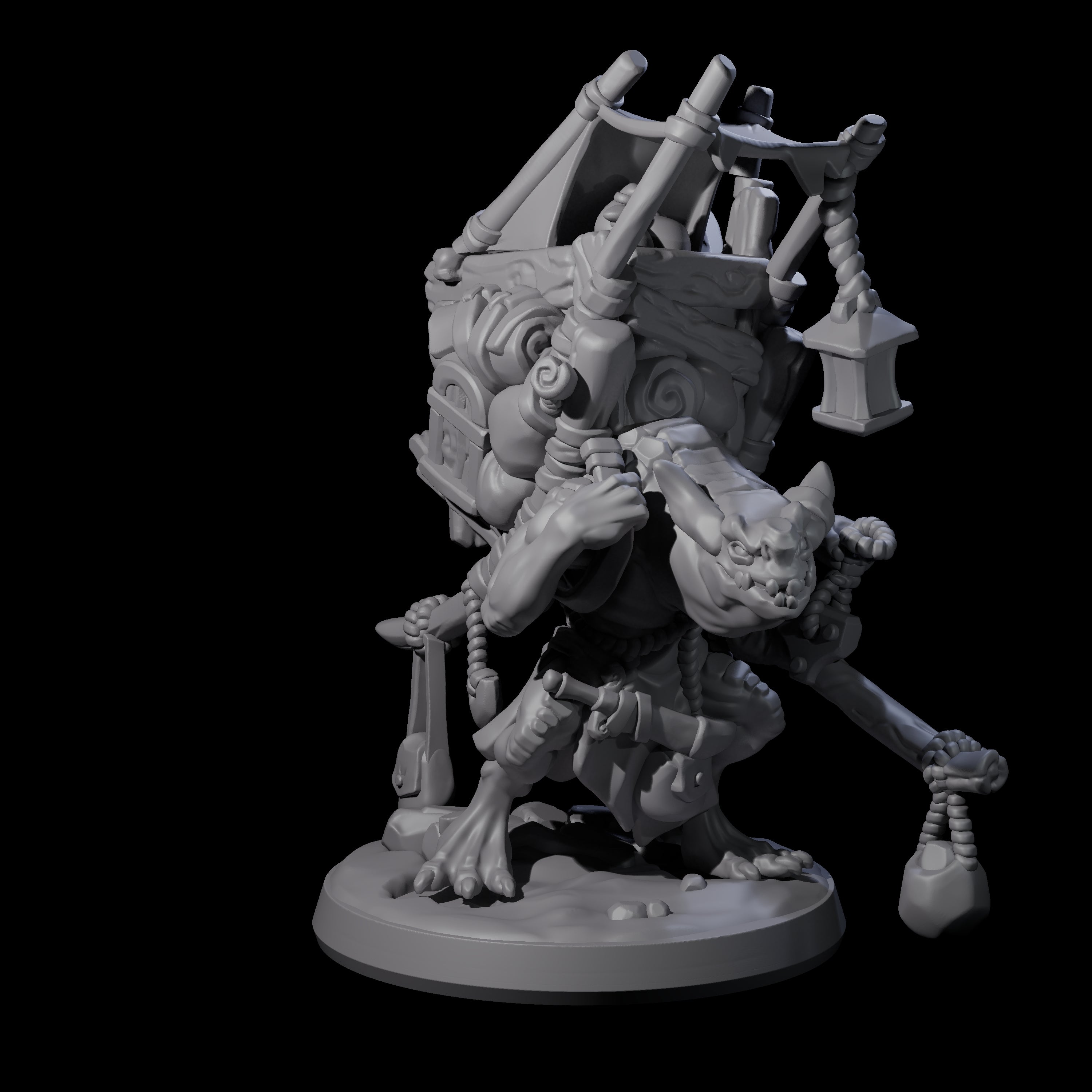 Travelling Kobold Merchant Miniature for Dungeons and Dragons, Pathfinder or other TTRPGs