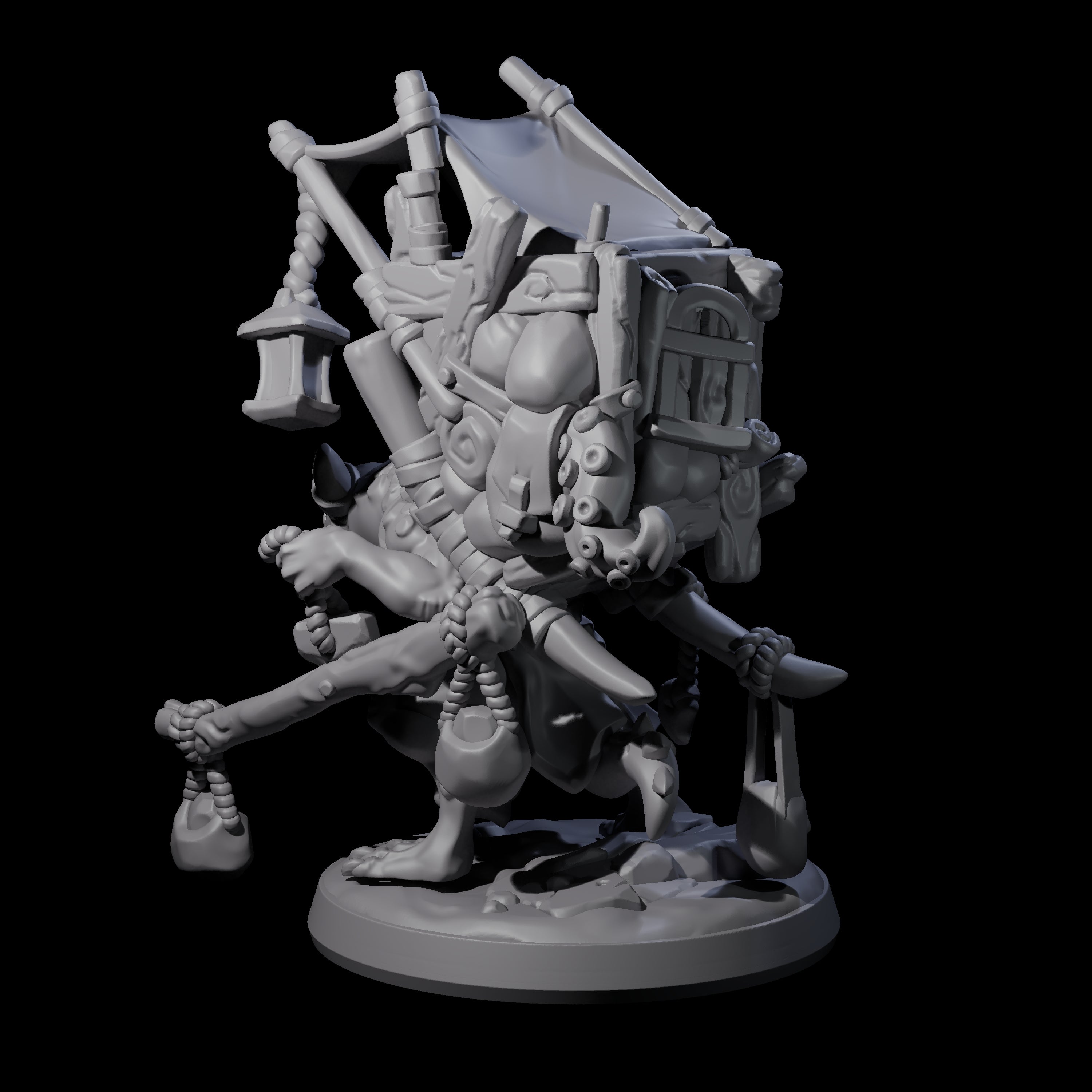 Travelling Kobold Merchant Miniature for Dungeons and Dragons, Pathfinder or other TTRPGs