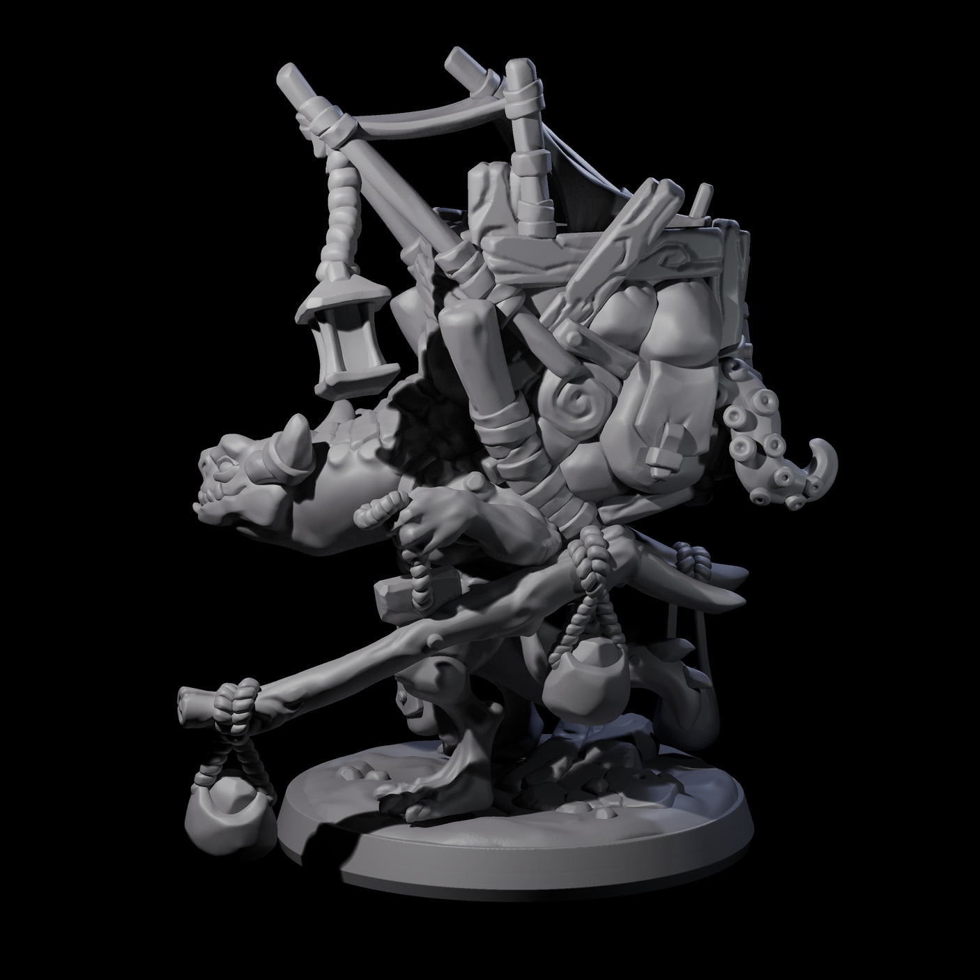 Travelling Kobold Merchant Miniature for Dungeons and Dragons, Pathfinder or other TTRPGs
