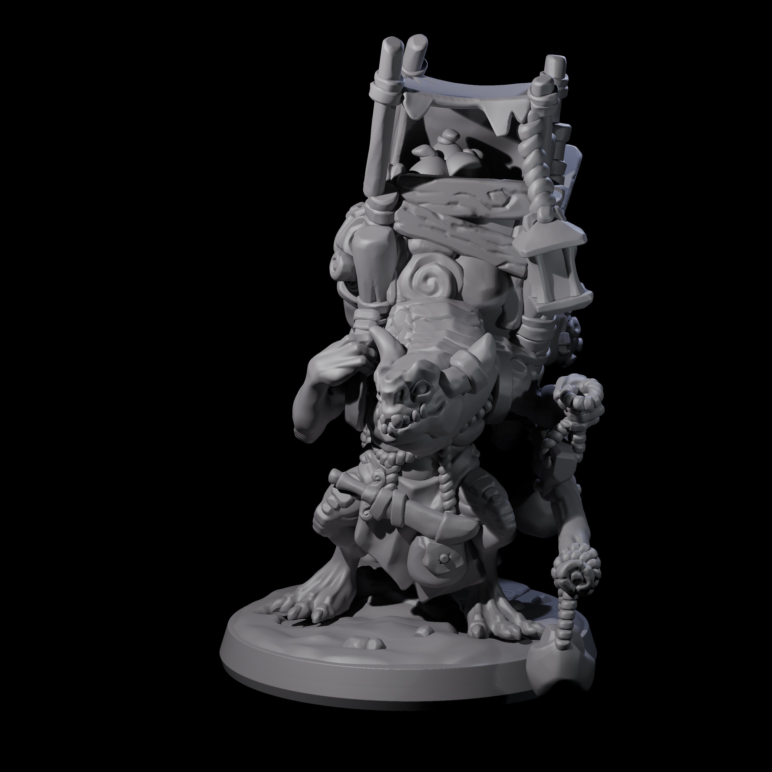 Travelling Kobold Merchant Miniature for Dungeons and Dragons, Pathfinder or other TTRPGs