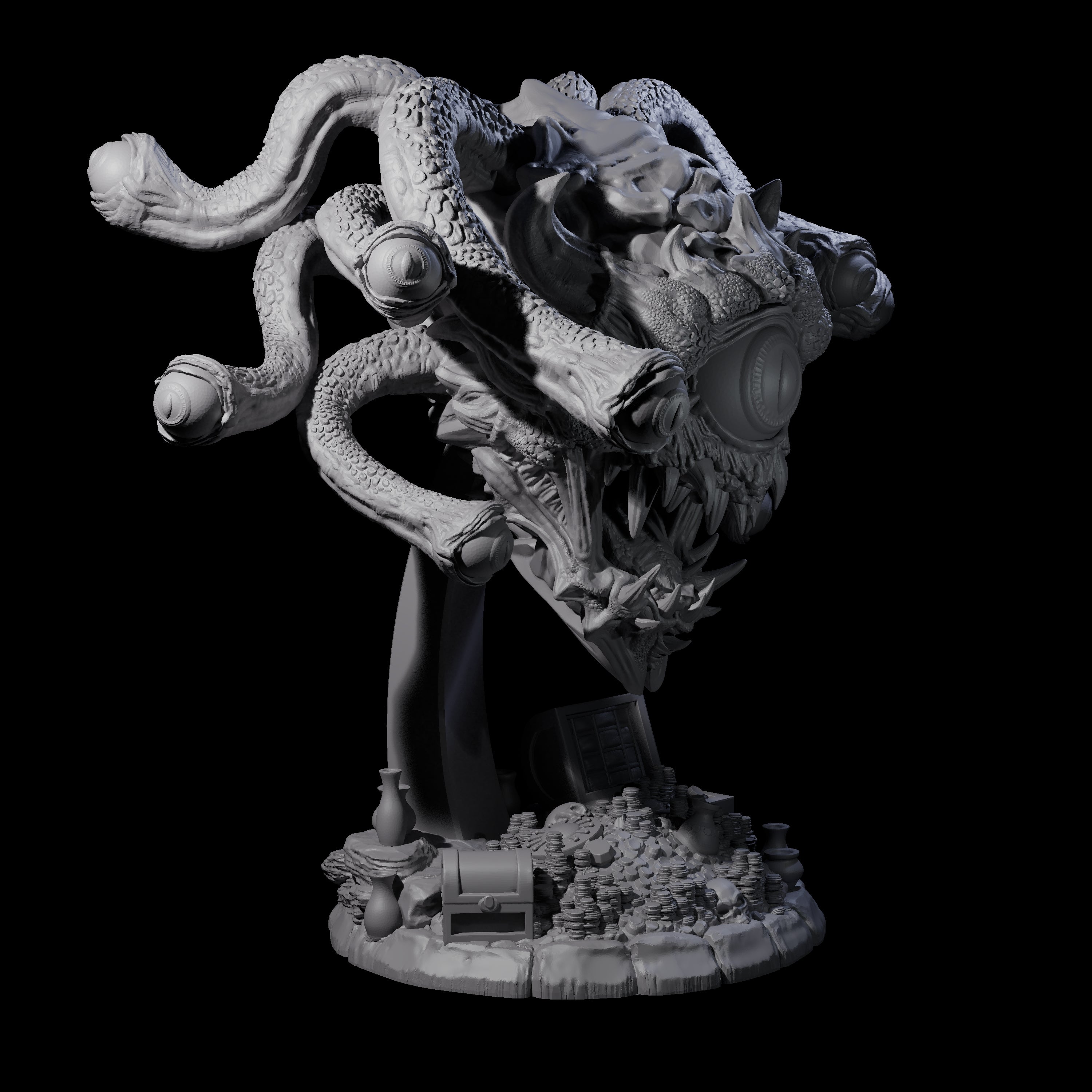 Treasure Hording Beholder Miniature for Dungeons and Dragons, Pathfinder or other TTRPGs
