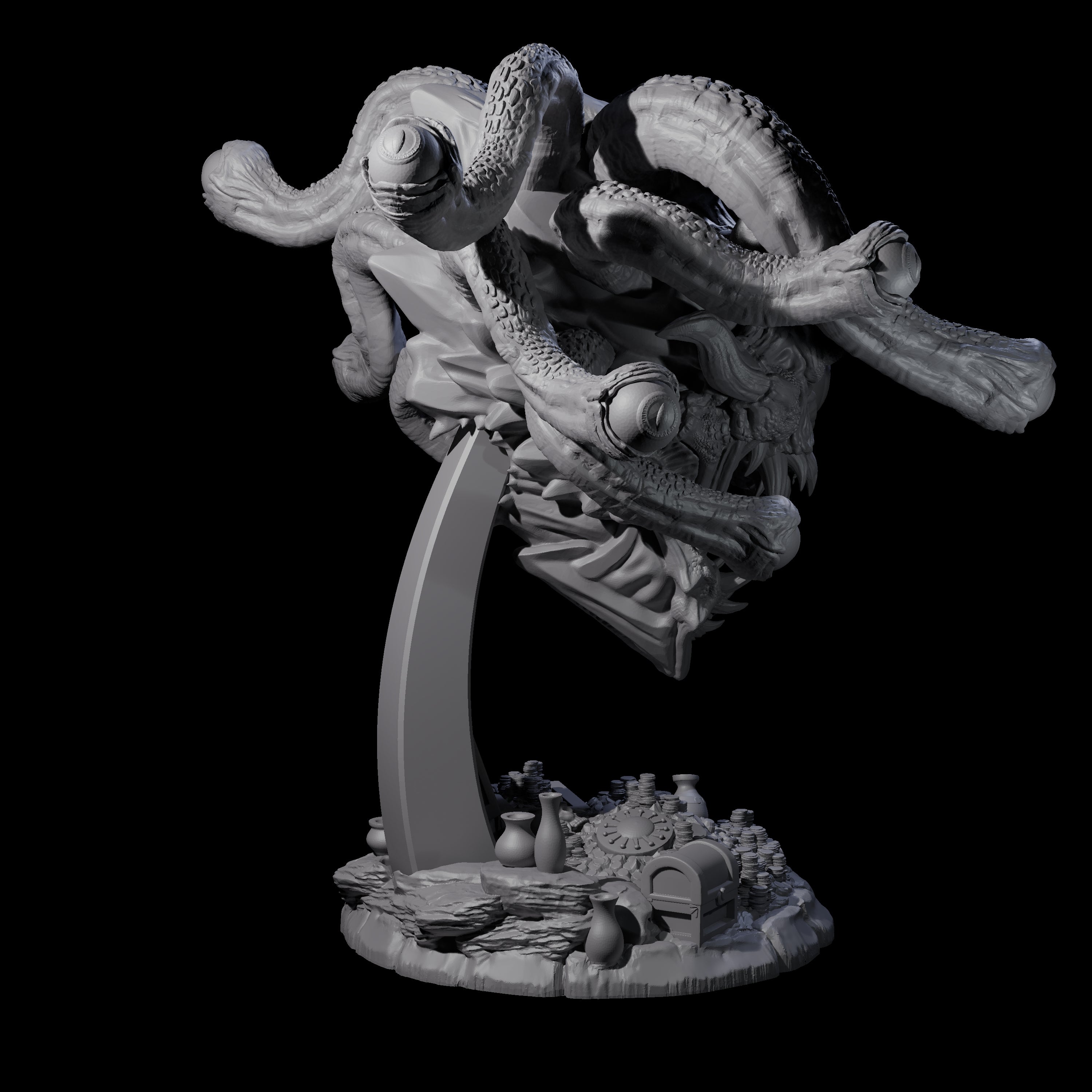 Treasure Hording Beholder Miniature for Dungeons and Dragons, Pathfinder or other TTRPGs