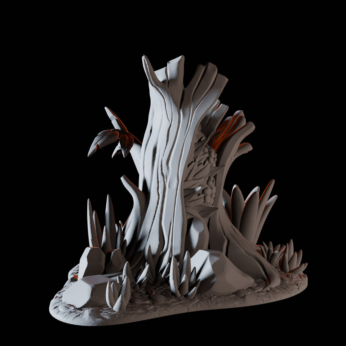 Tree Stump with Flowers Miniature for Dungeons and Dragons, Pathfinder or other TTRPGs