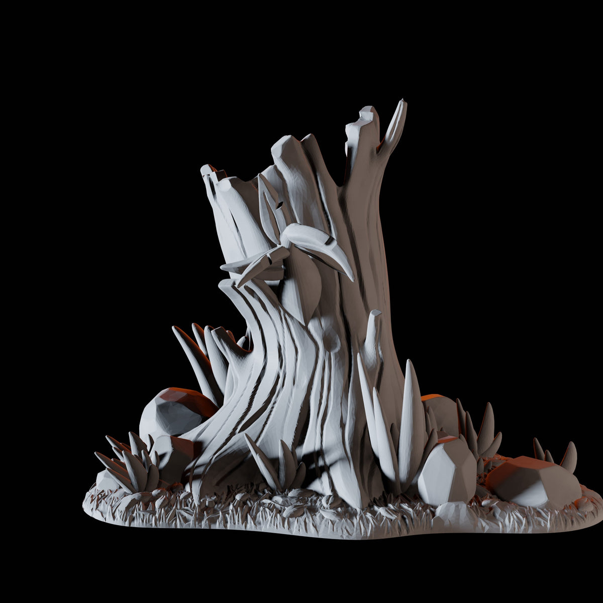 Tree Stump with Flowers Miniature for Dungeons and Dragons, Pathfinder or other TTRPGs