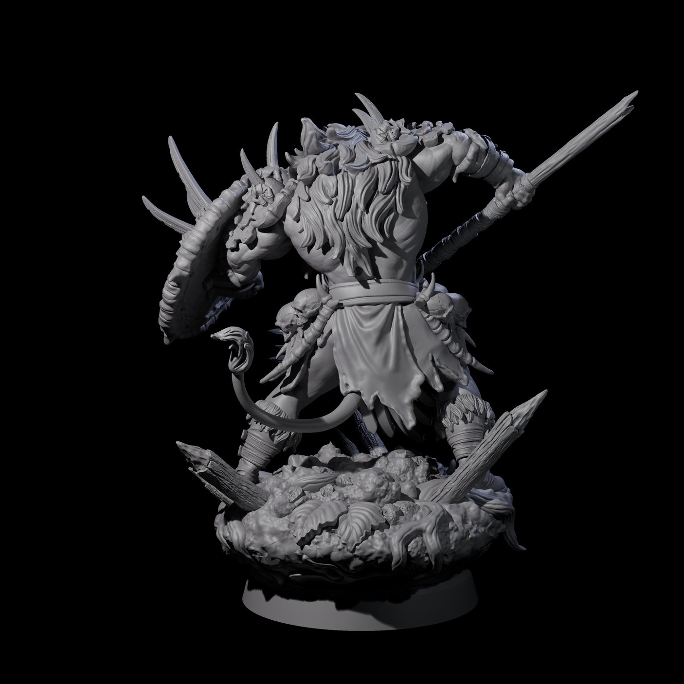 Tribal Leonin Barbarian Miniature for Dungeons and Dragons, Pathfinder or other TTRPGs