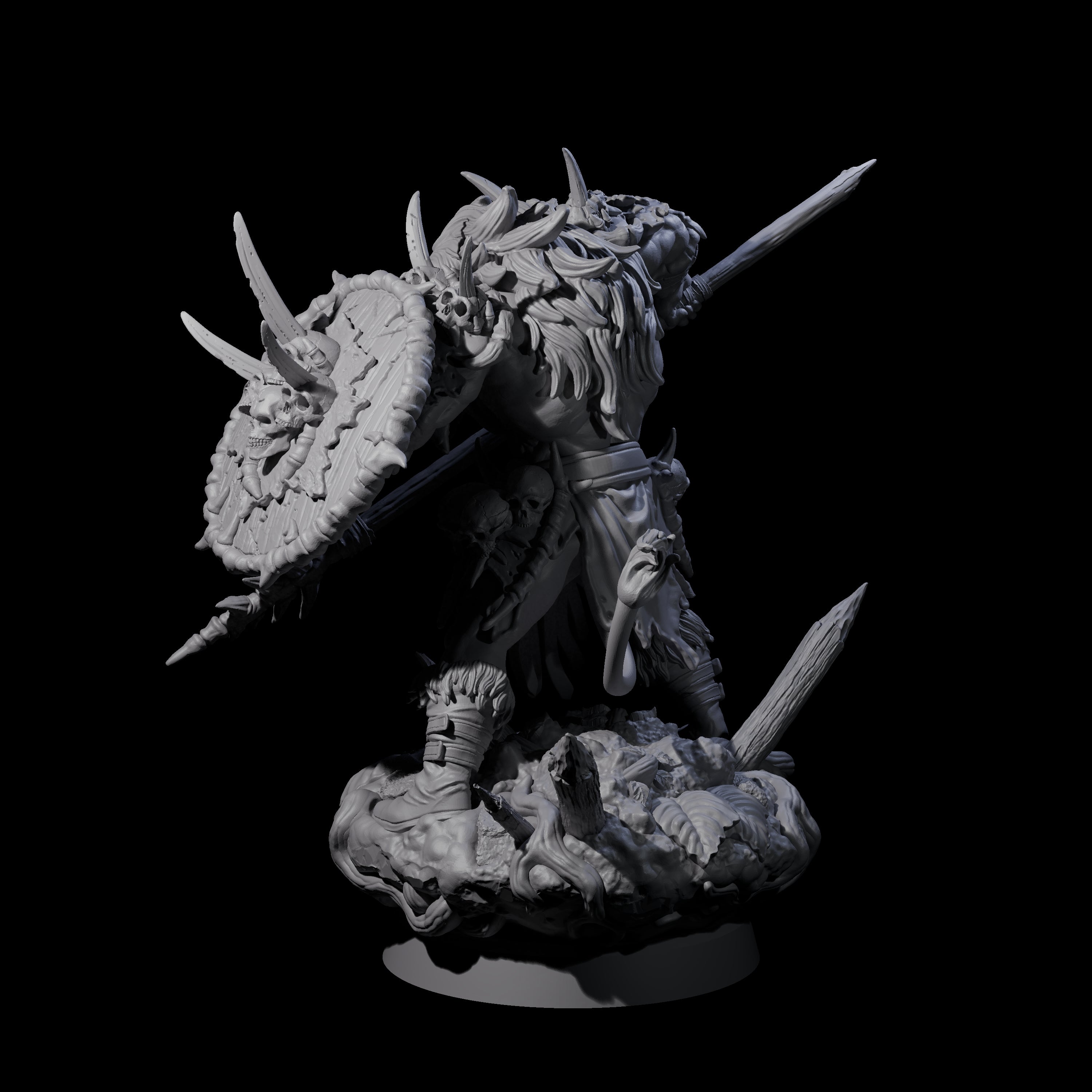 Tribal Leonin Barbarian Miniature for Dungeons and Dragons, Pathfinder or other TTRPGs