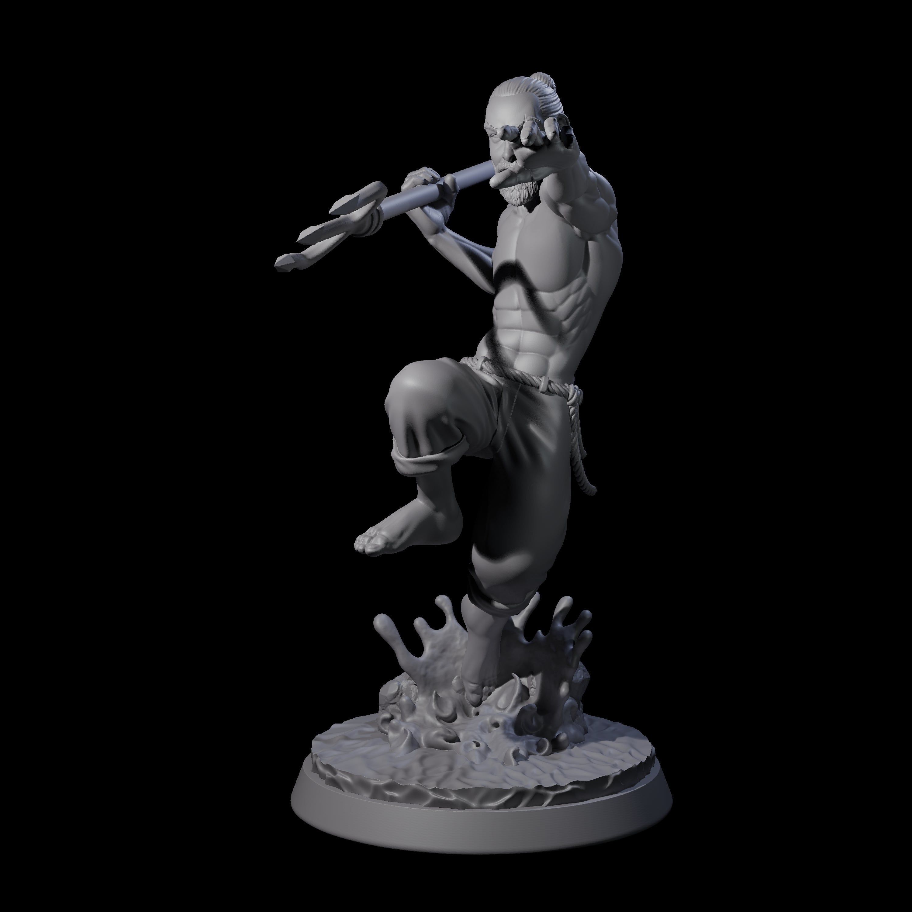 Trident Throwing Swimmer Miniature for Dungeons and Dragons, Pathfinder or other TTRPGs