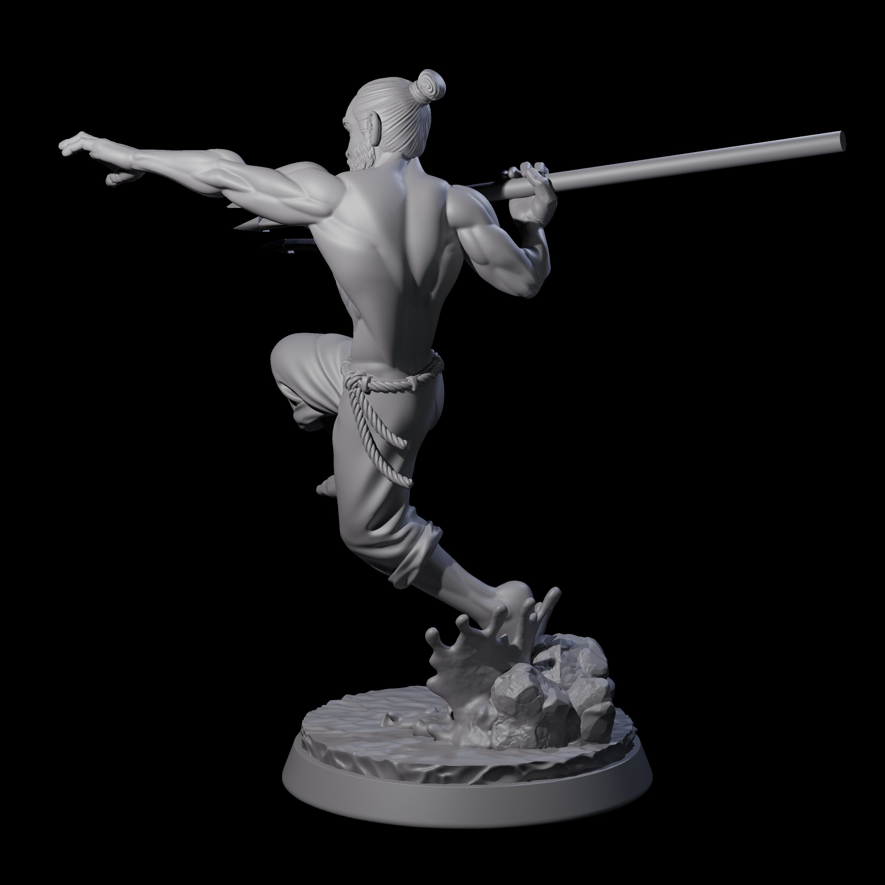 Trident Throwing Swimmer Miniature for Dungeons and Dragons, Pathfinder or other TTRPGs