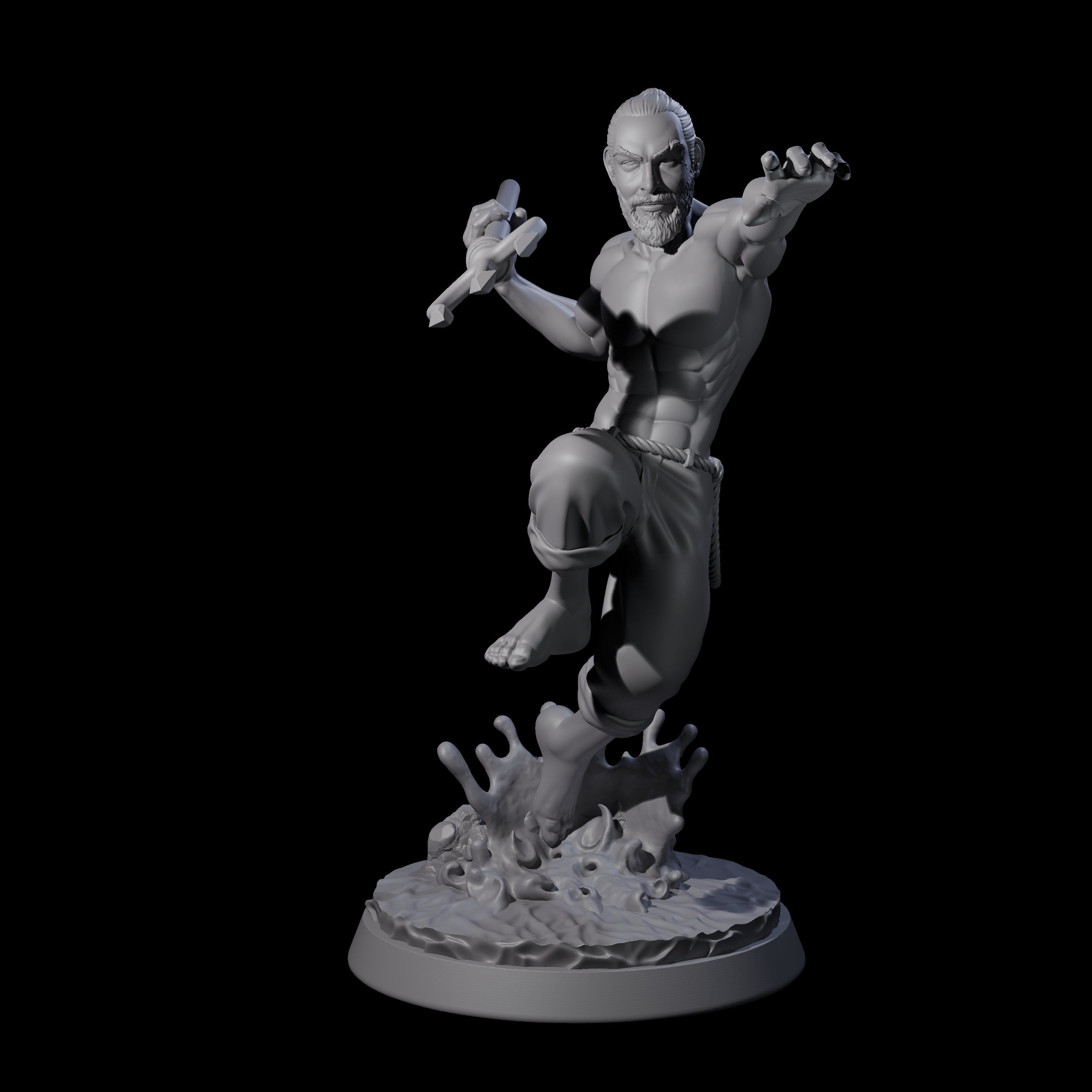 Trident Throwing Swimmer Miniature for Dungeons and Dragons, Pathfinder or other TTRPGs