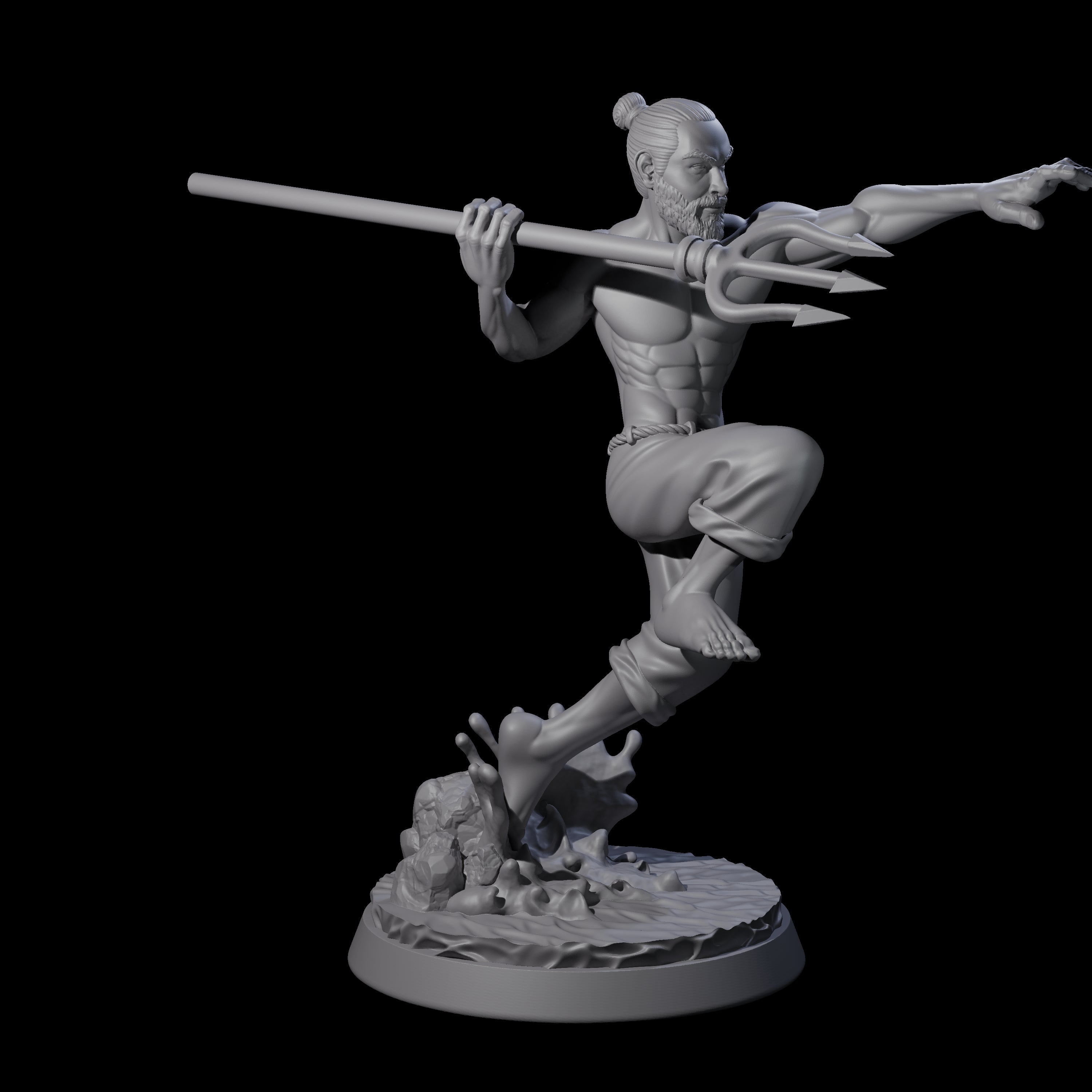 Trident Throwing Swimmer Miniature for Dungeons and Dragons, Pathfinder or other TTRPGs