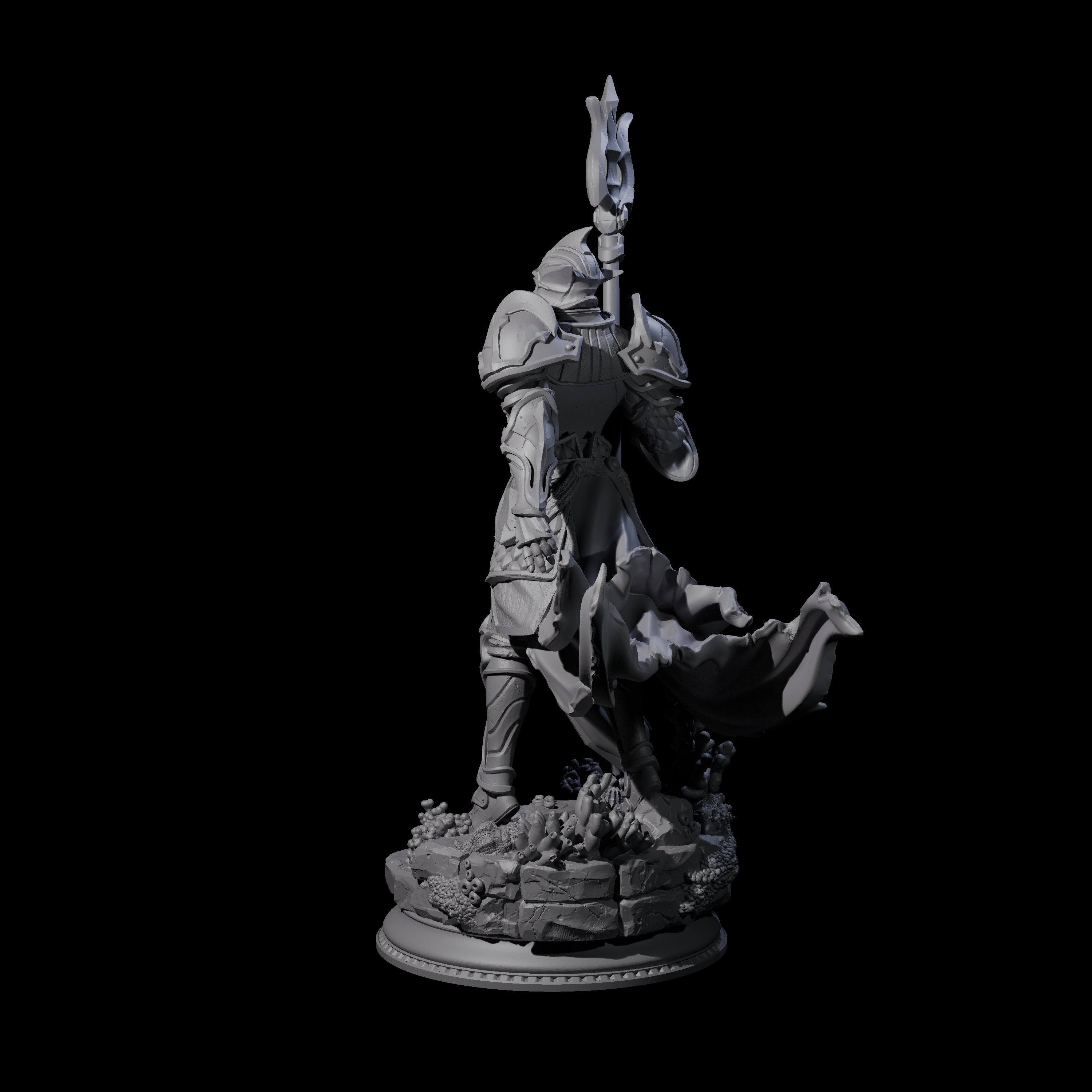 Trident Wielding Ocean Warrior Miniature for Dungeons and Dragons, Pathfinder or other TTRPGs