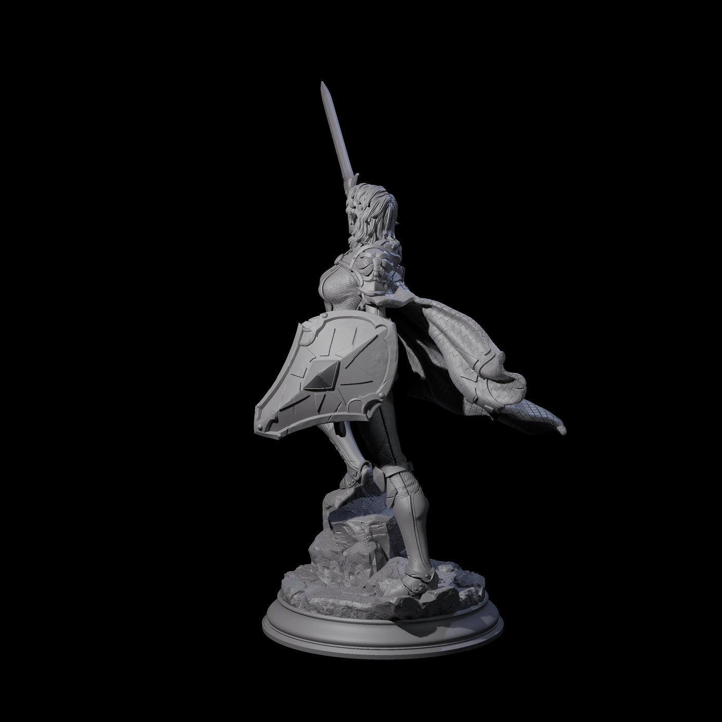 Triumphant Elf Warrior Miniature for Dungeons and Dragons, Pathfinder or other TTRPGs