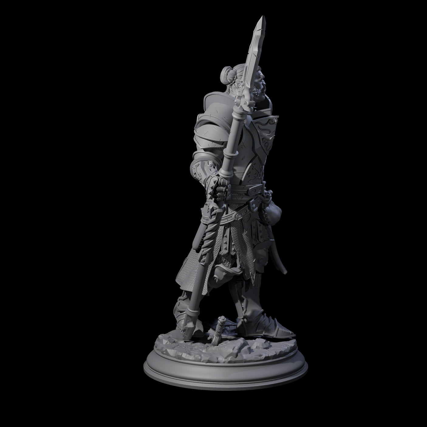 Triumphant Half Orc Paladin Miniature for Dungeons and Dragons, Pathfinder or other TTRPGs