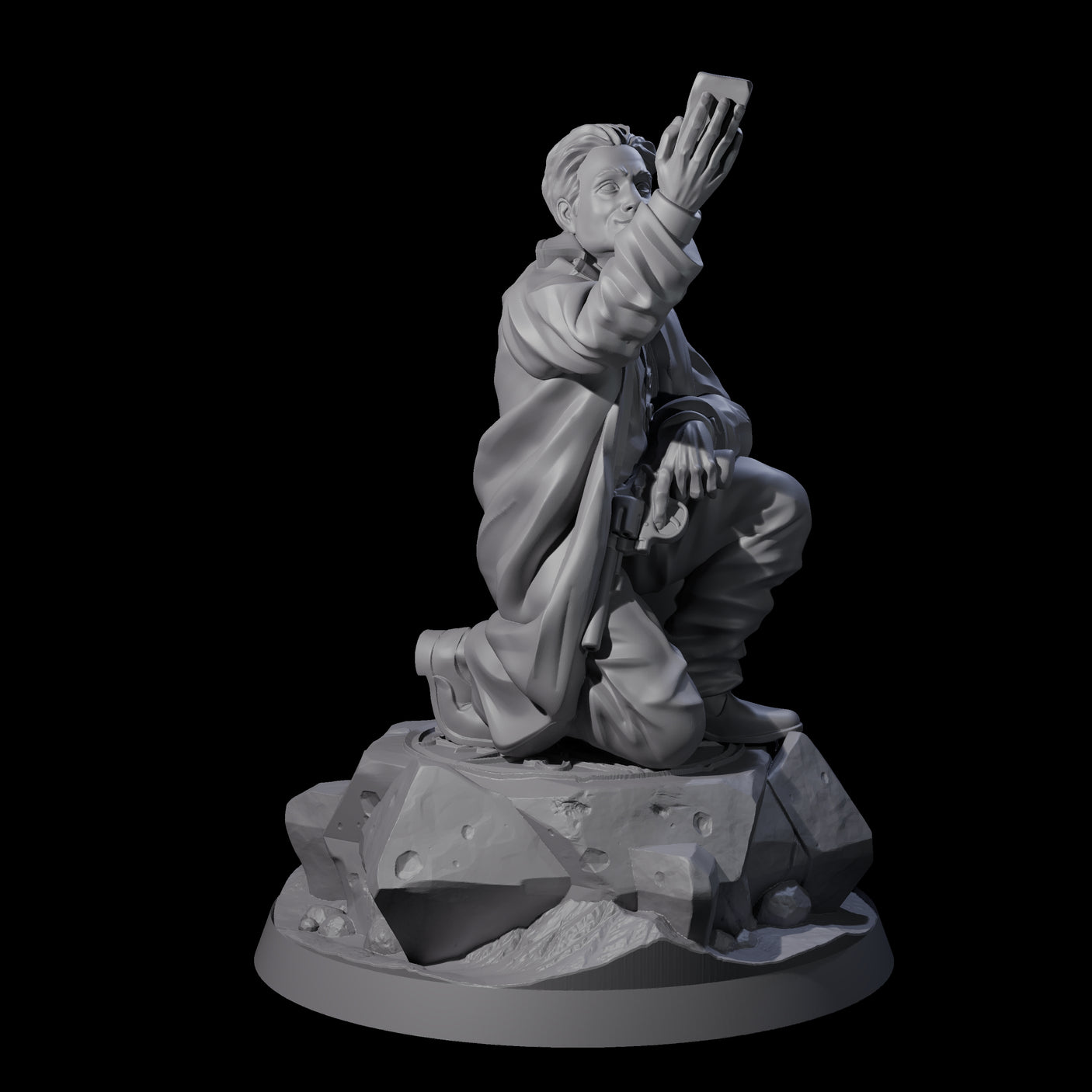 Triumphant Human Investigator Miniature for Dungeons and Dragons, Pathfinder or other TTRPGs