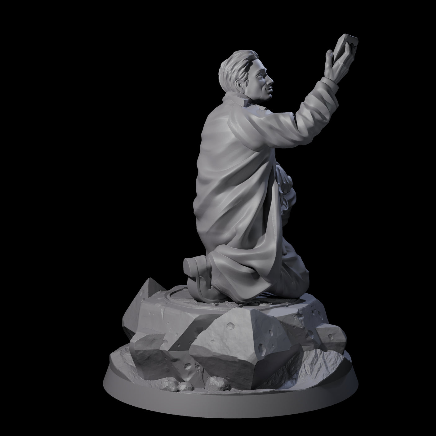 Triumphant Human Investigator Miniature for Dungeons and Dragons, Pathfinder or other TTRPGs