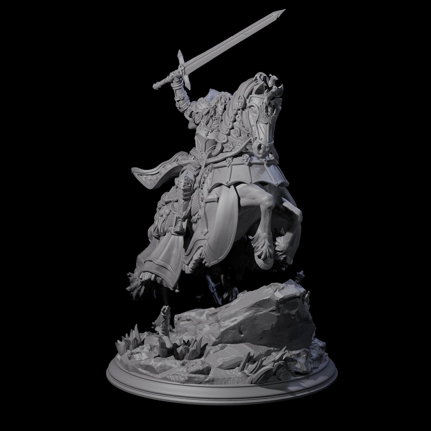 Triumphant Human Paladin Miniature for Dungeons and Dragons, Pathfinder or other TTRPGs