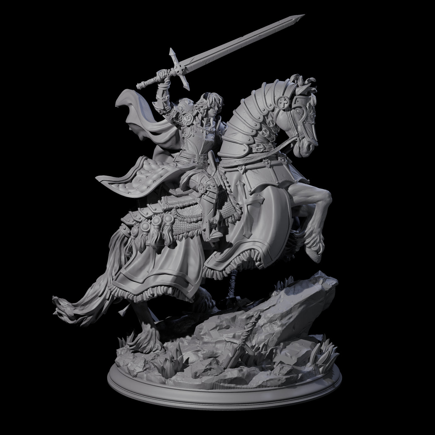 Triumphant Human Paladin Miniature for Dungeons and Dragons, Pathfinder or other TTRPGs