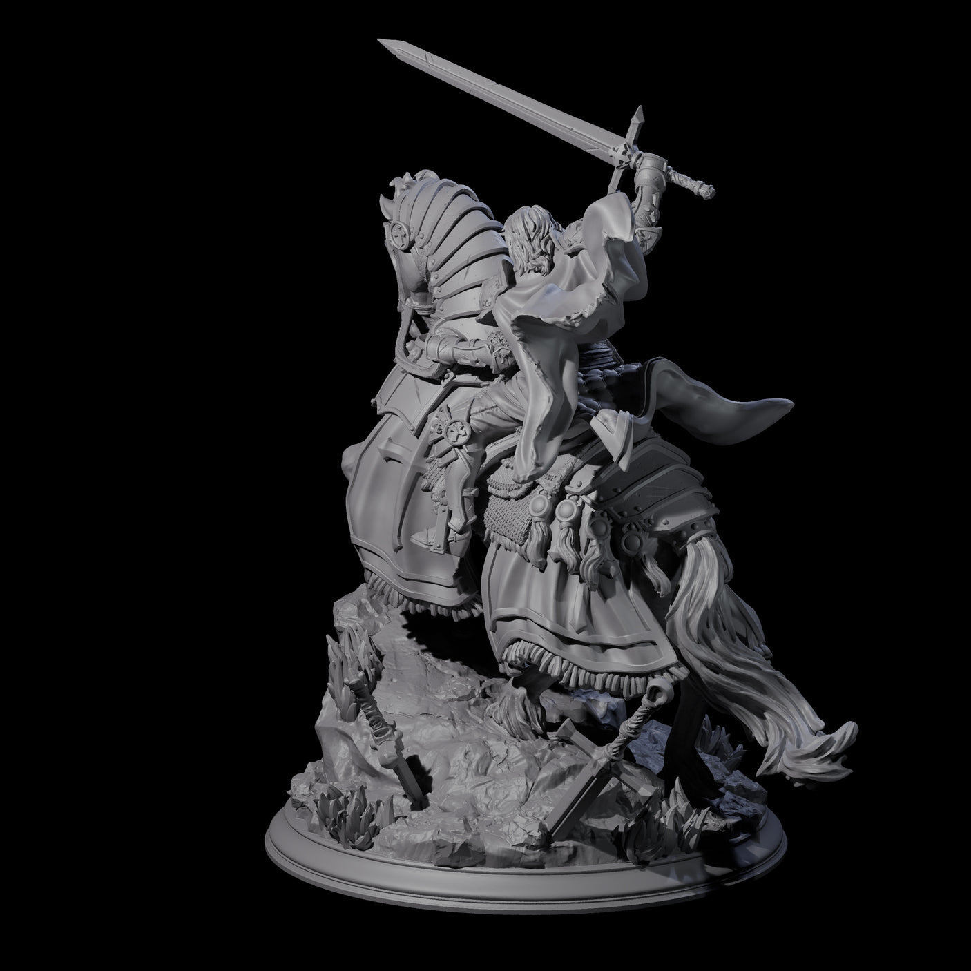 Triumphant Human Paladin Miniature for Dungeons and Dragons, Pathfinder or other TTRPGs