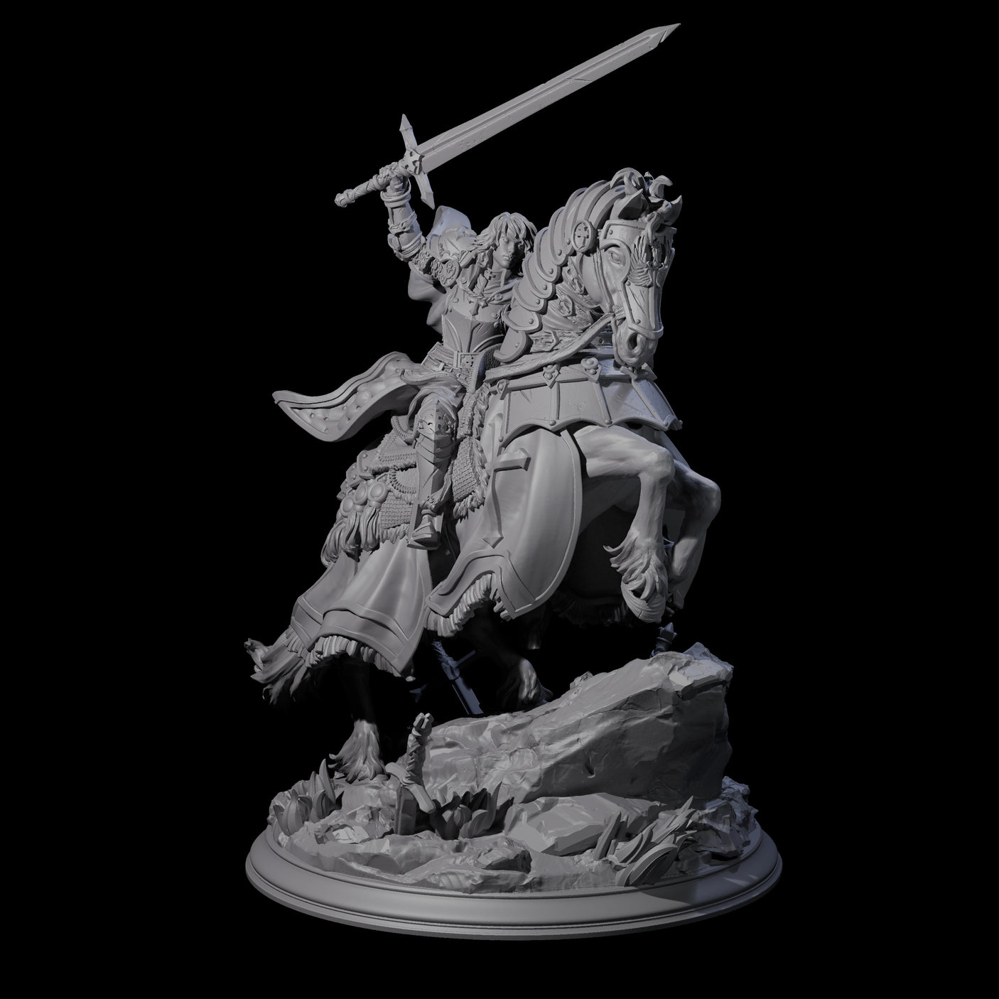Triumphant Human Paladin Miniature for Dungeons and Dragons, Pathfinder or other TTRPGs